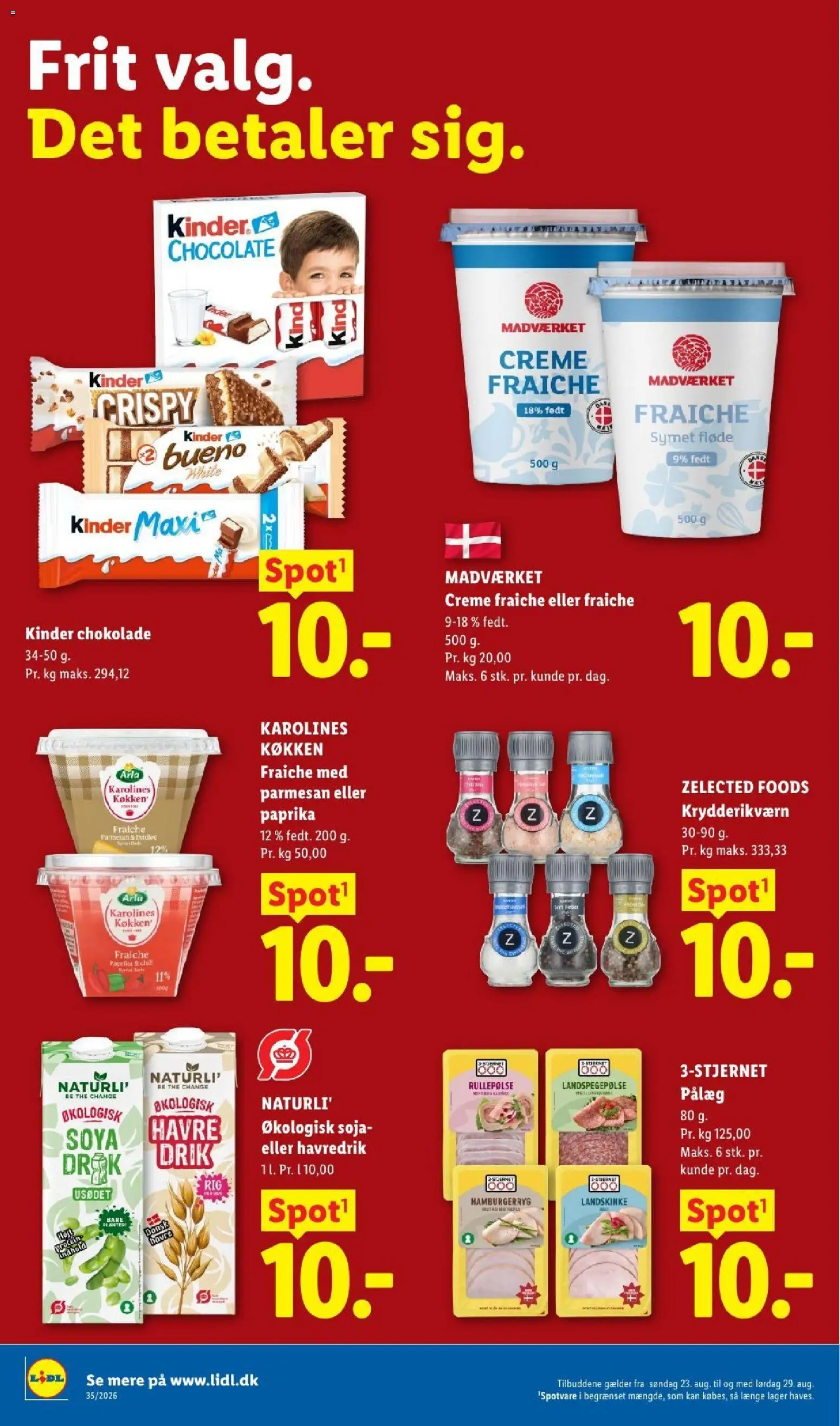 Lidl tilbudsavis – gyldig fra 23/08/2026 | Side: 2 | Produkter: Chokolade, Creme fraiche, Hamburgerryg, Paprika