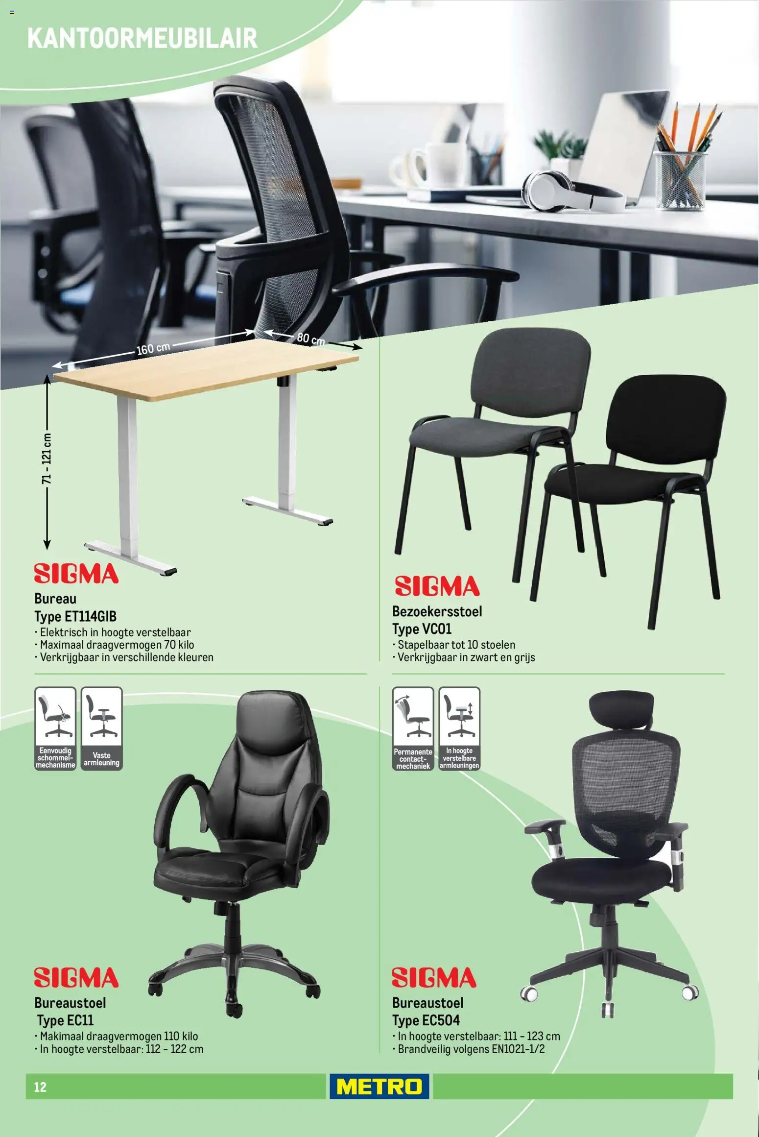 {H1} | Pagina: 12 | Producten: Bureaustoel, Bureau