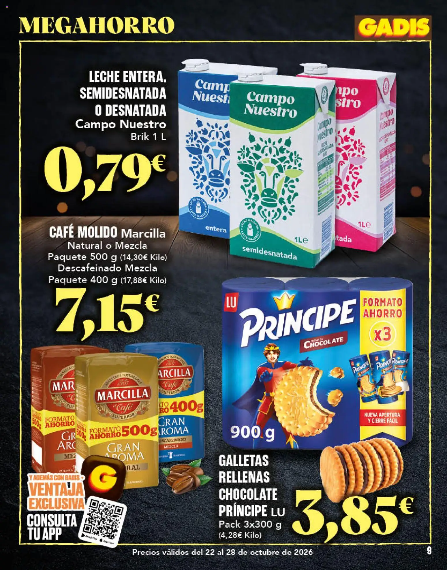 Gadis - folleto │ válido desde el 22/10/2026 | Página: 9 | Productos: Leche, Café, Chocolate, Café molido