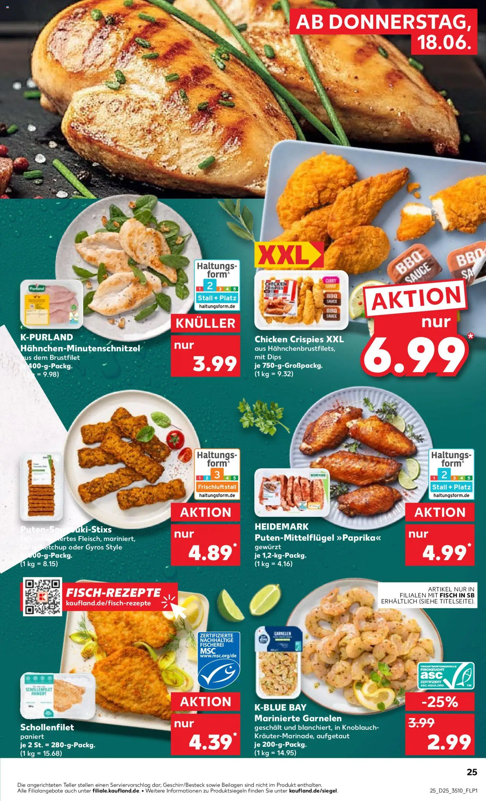 Kaufland Prospekt Leipzig – gültig ab 18.06.2026 | Seite: 25 | Produkte: Schnitzel, Fisch, Knoblauch, Ketchup