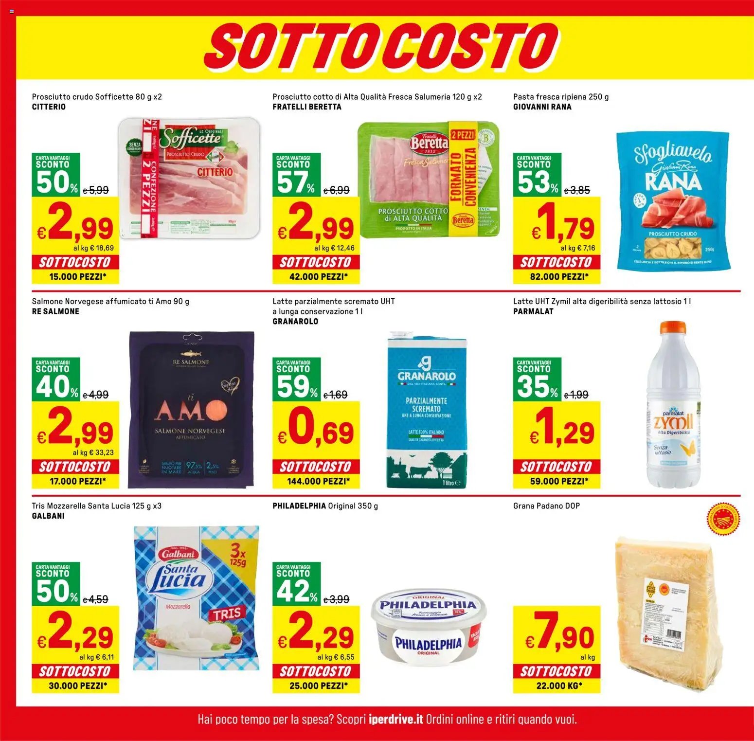 Volantino Iper del 04.06.2026 | Pagina: 2 | Prodotti: Acqua, Mozzarella, Pasta, Latte parzialmente scremato