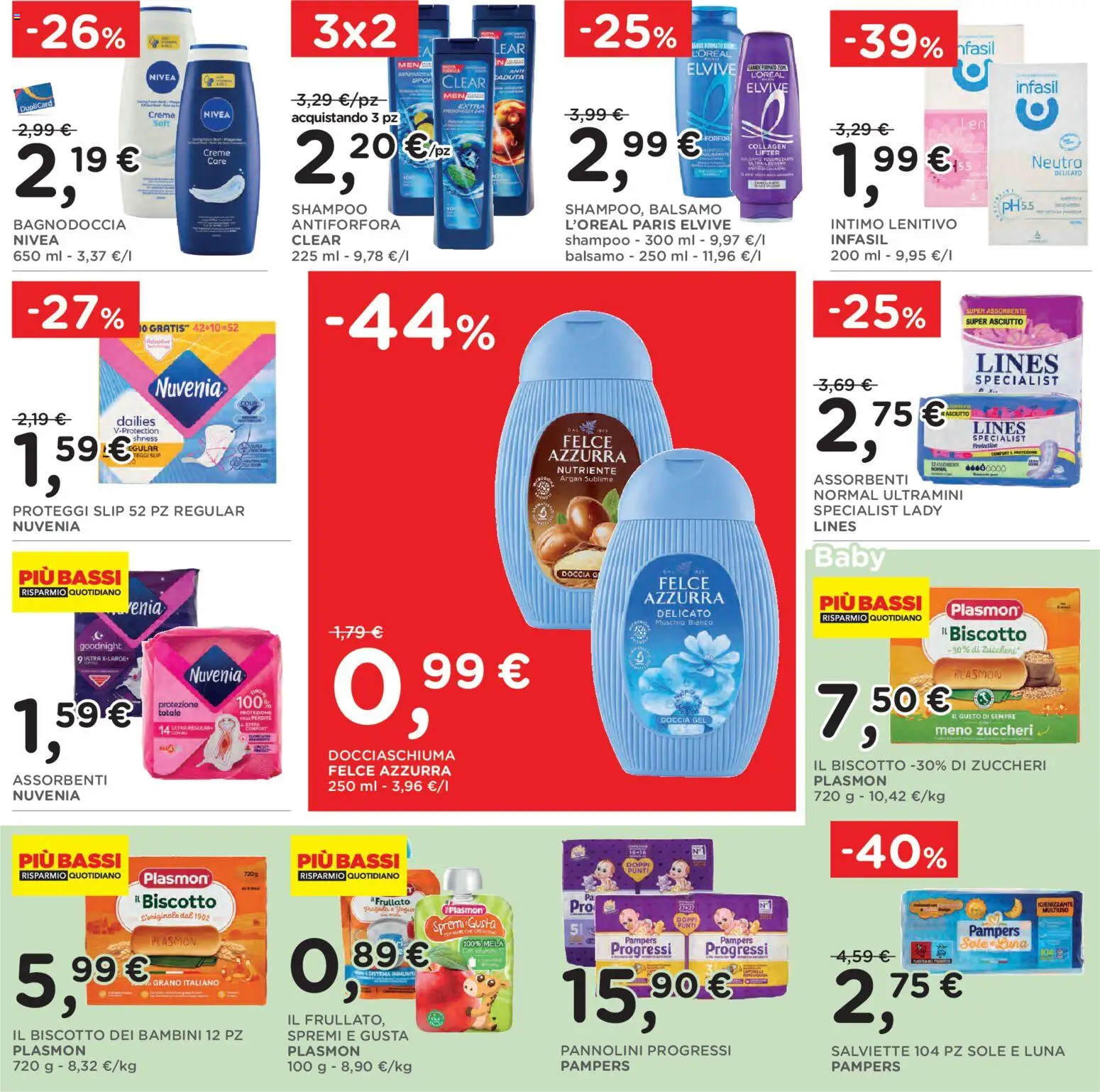 Volantino Poli del 28/10/2026 | Pagina: 29 | Prodotti: Pannolini, Slip, Assorbenti, Doccia