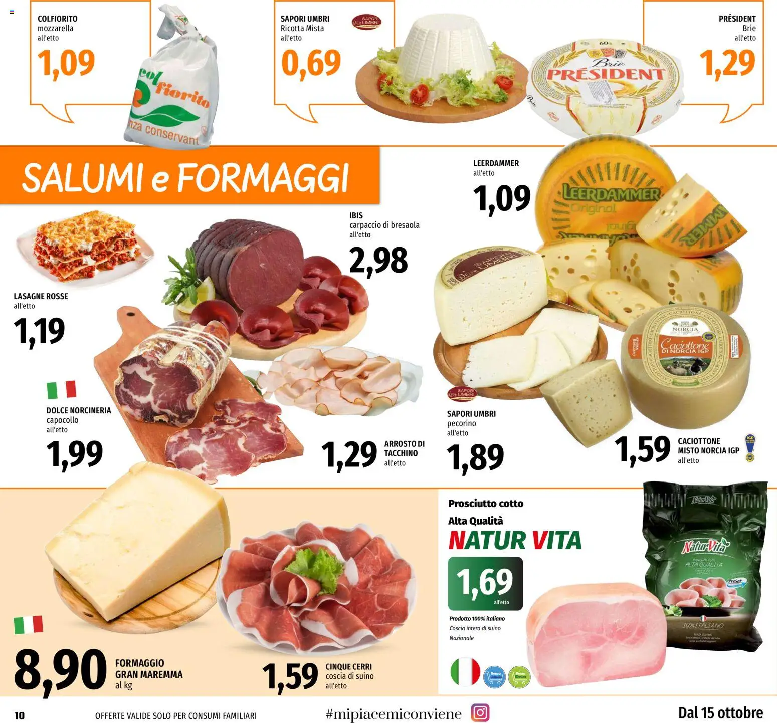 Volantino EMI del 15/10/2026 | Pagina: 10 | Prodotti: Carpaccio, Tacchino, Prosciutto, Lasagne