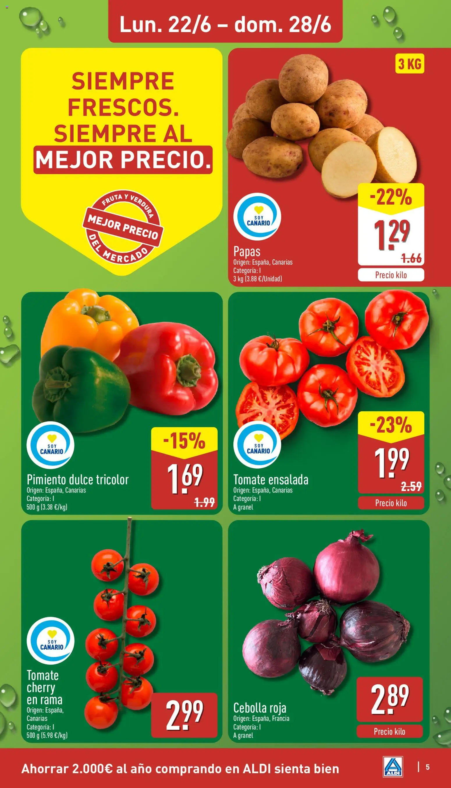 Aldi folleto Canarias │ válido desde el 22.06.2026 | Página: 5 | Productos: Κάδος απορρυμάτων, Ensalada, Παγωμένο τσάι