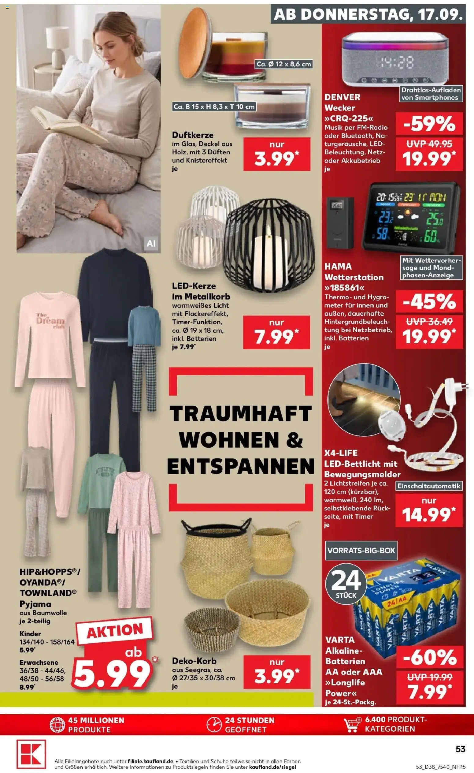 Prospekt Kaufland ab 14.09.2026 » Angebote Online zum Blättern | Seite: 65 | Produkte: Batterien, Smartphones, Pyjama, Wecker