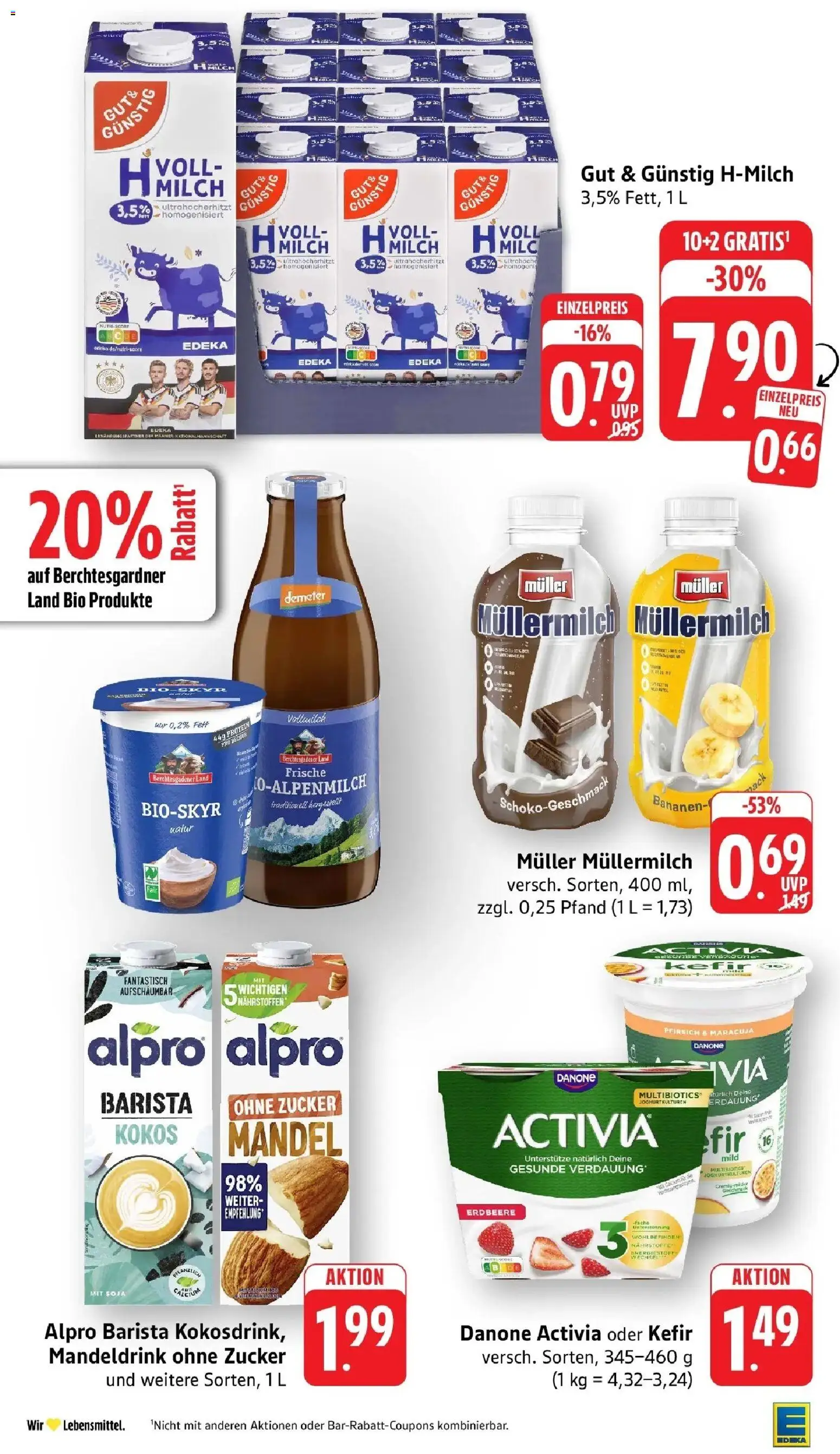 Edeka Prospekt Freiburg – gültig ab 27.07.2026 | Seite: 20 | Produkte: Joghurt, Bananen, Alpro, Pfirsich