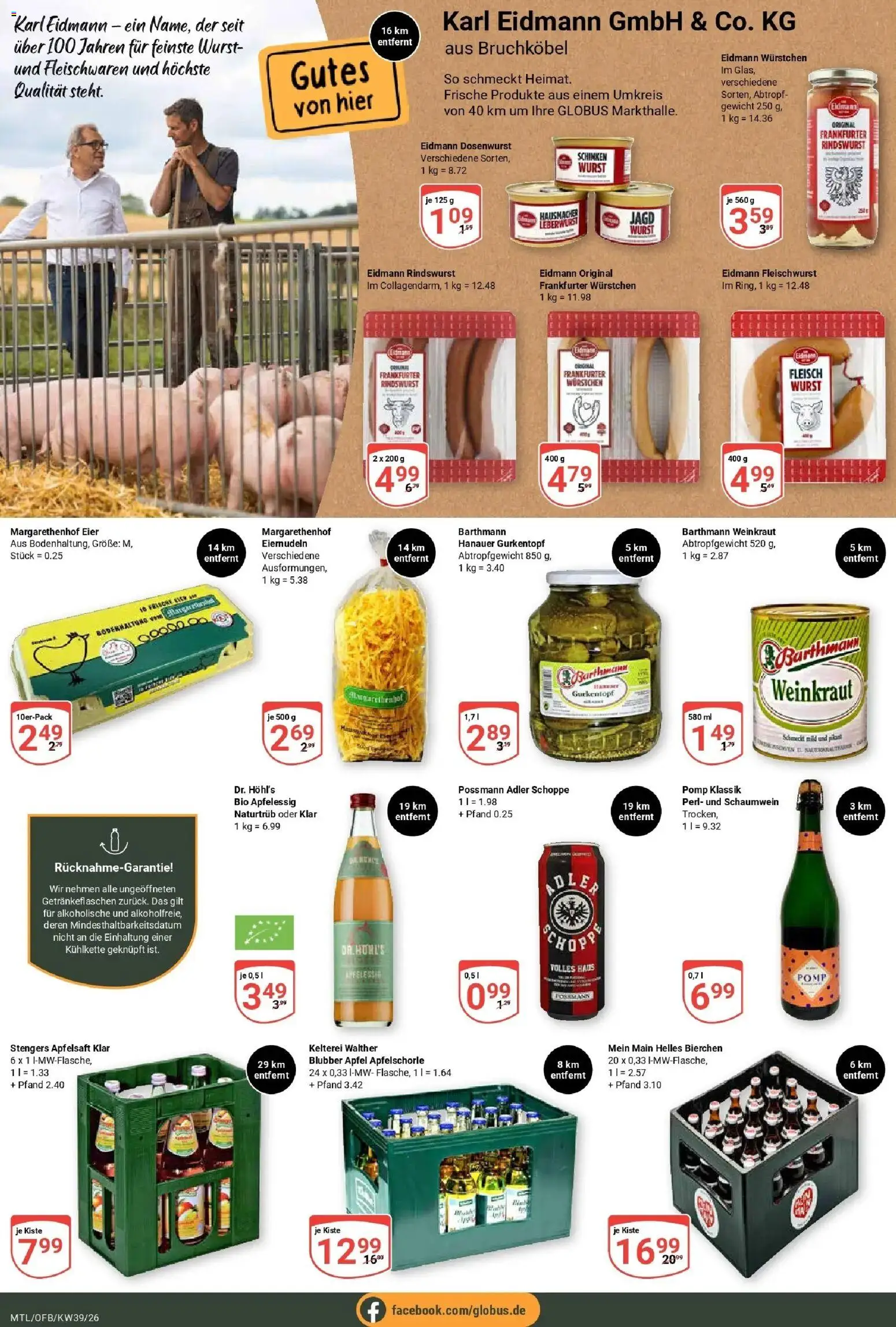 Globus Prospekt Maintal-Dörnigheim (ab 21.09.2026) » Angebote online | Seite: 22 | Produkte: Gewicht, Eier, Apfelsaft, Wurst