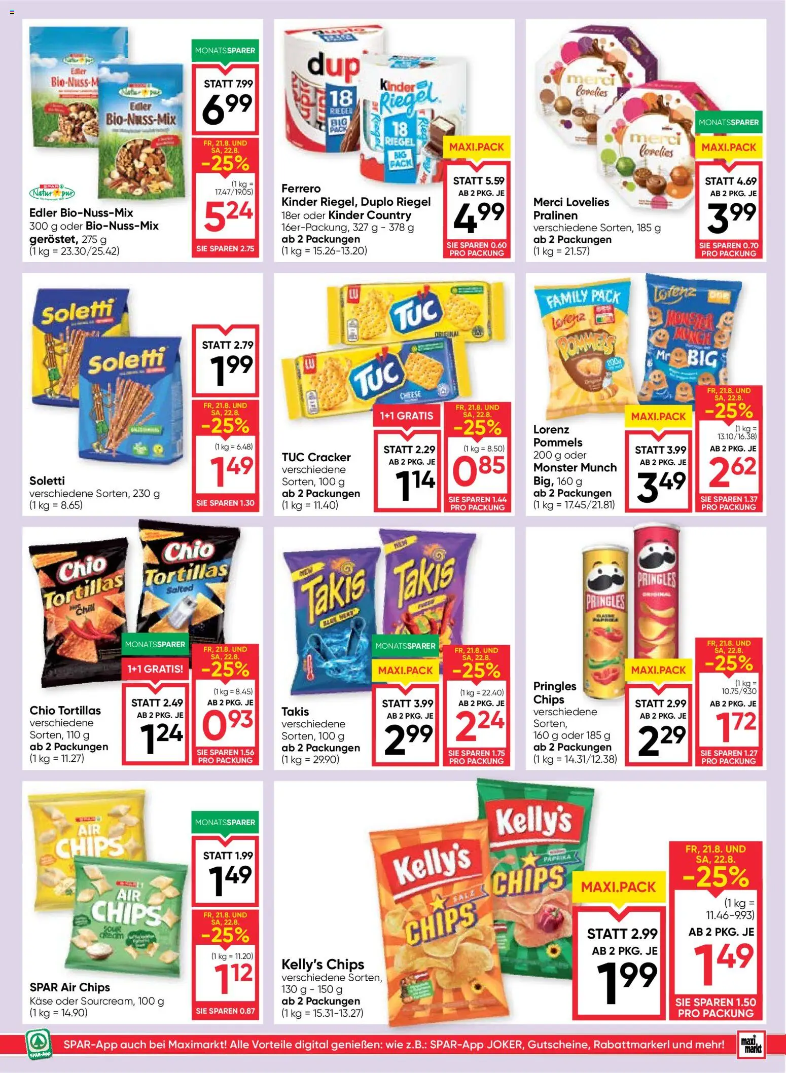 Maximarkt Flugblatt gültig ab 20.08.2026 | Seite: 11 | Produkte: Chips, Käse, Cracker