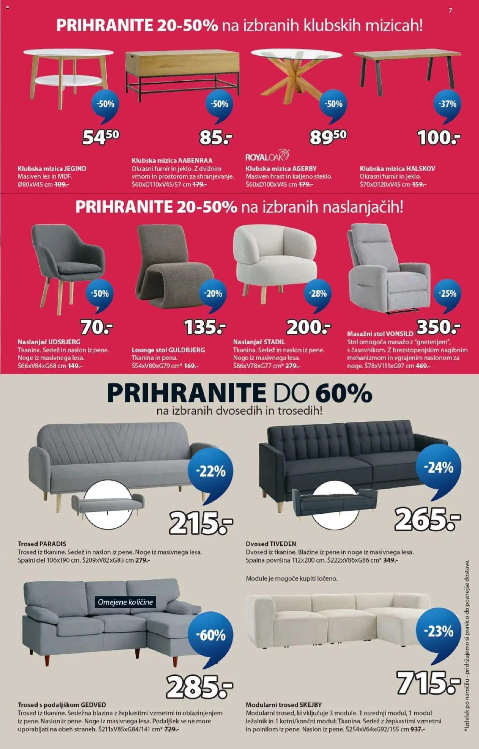 Novi JYSK katalog ponudbe – veljaven od 01.07.2026 | Stran: 7 | Izdelki: Ležalnik, Mizica, Dvosed, Blazina