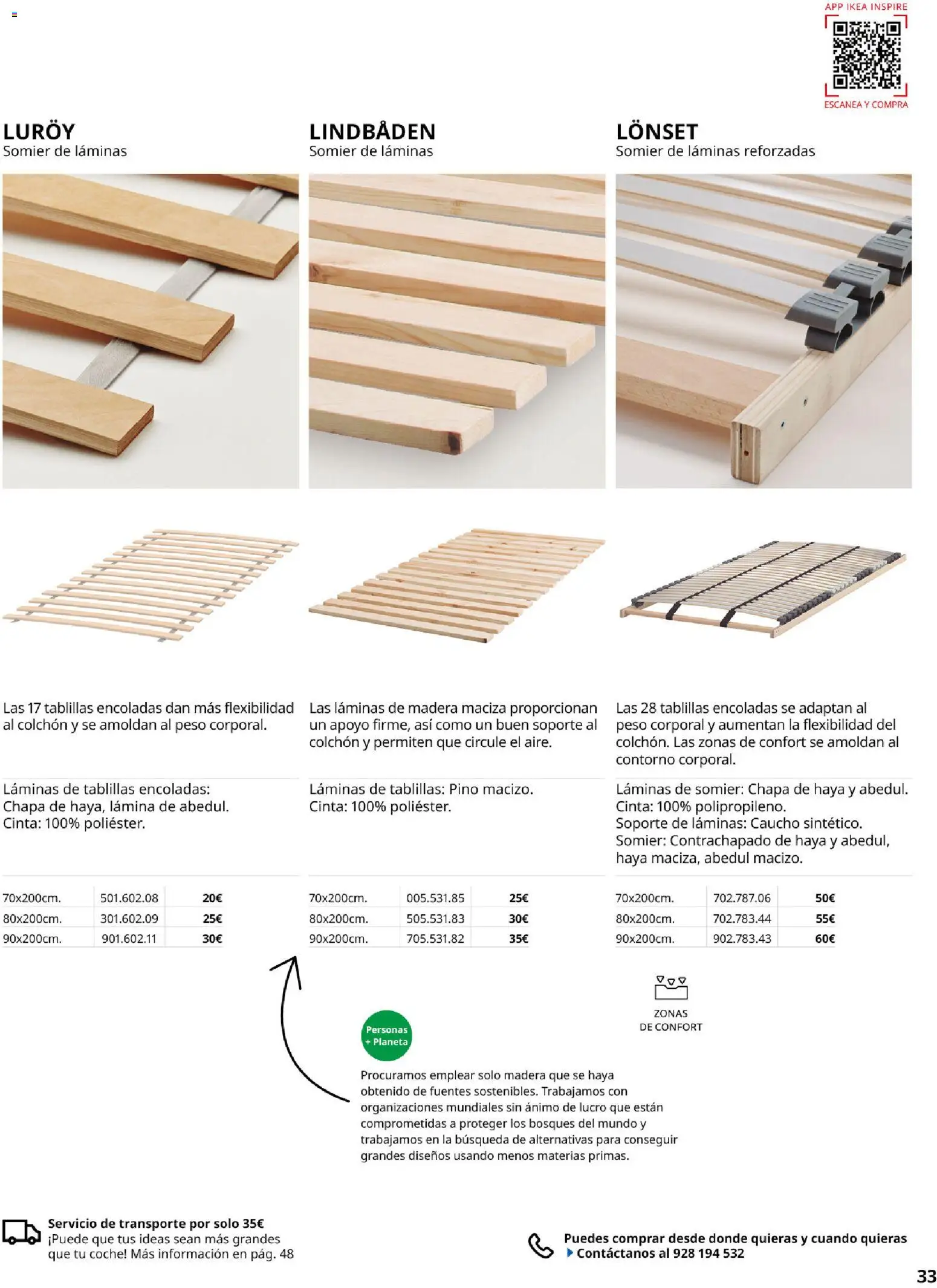 Catálogo IKEA Confort │ válido desde el 01.02.2026 | Página: 33 | Productos: Somier, Colchon, Peso