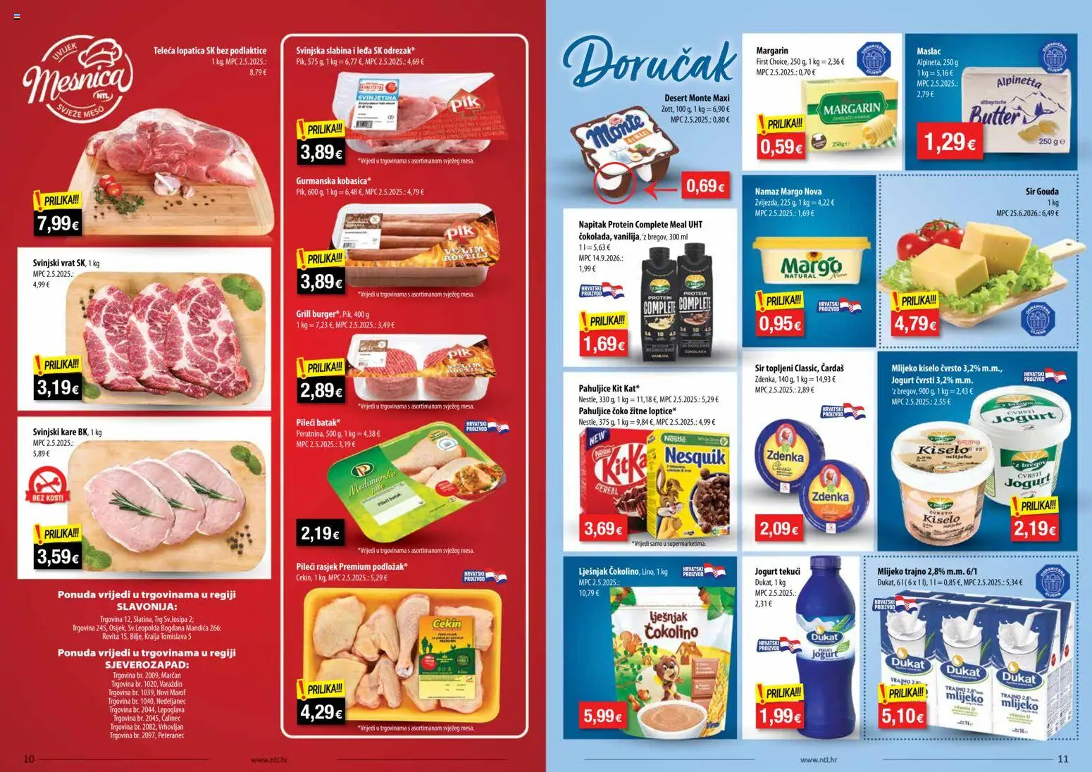 NTL katalog | vrijedi od 21.10.2026 | Stranica: 6 | Proizvodi: Svinjski kare, Lješnjak, Nesquik, Čokolino