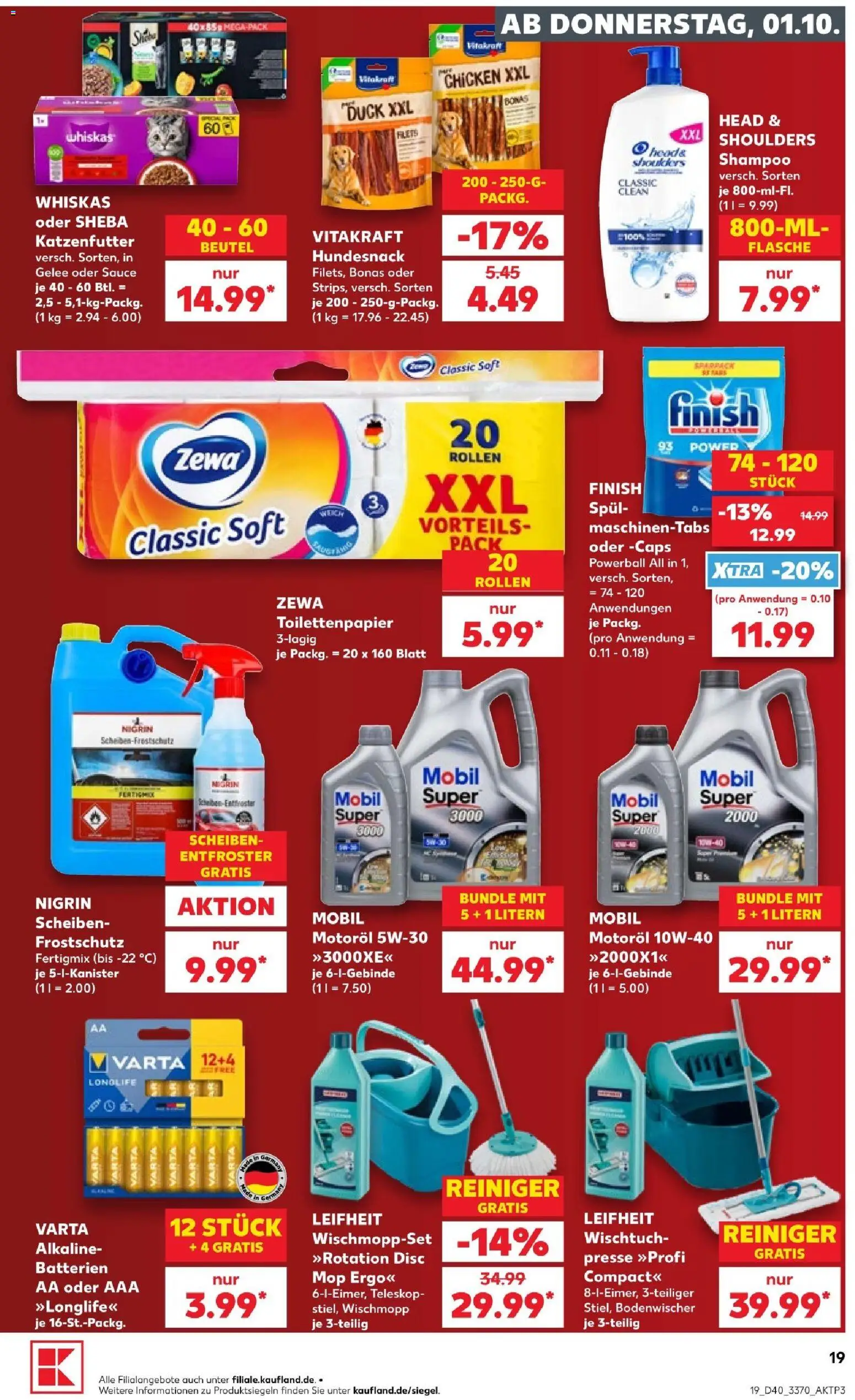 Kaufland Prospekt Potsdam – gültig ab 01.10.2026 | Seite: 23 | Produkte: Katzenfutter, Batterien, Finish, Shampoo