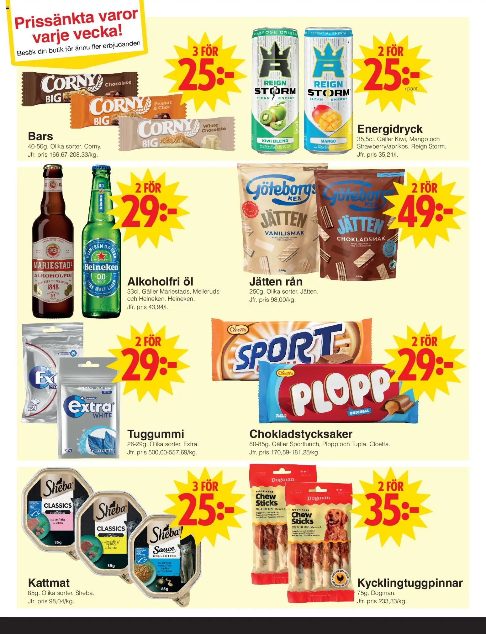 Matöppet reklamblad aktuell från 31/08/2026 | Sida: 3 | Produkter: Alkoholfri öl, Energidryck, Kyckling, Mango