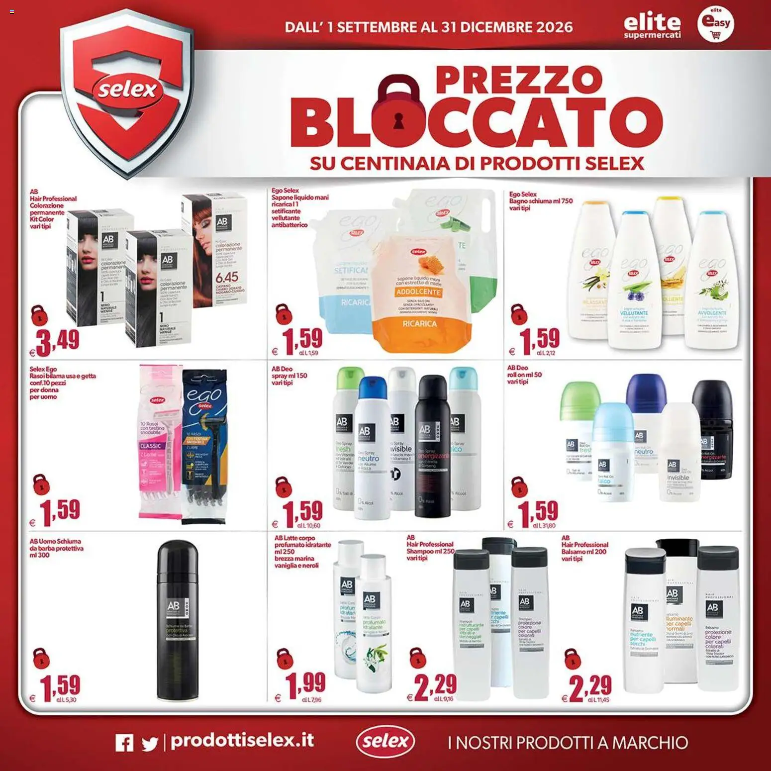 Volantino Elite Supermercati del 01/09/2026 | Pagina: 12 | Prodotti: Vaniglia, Balsamo, Talco, Miele