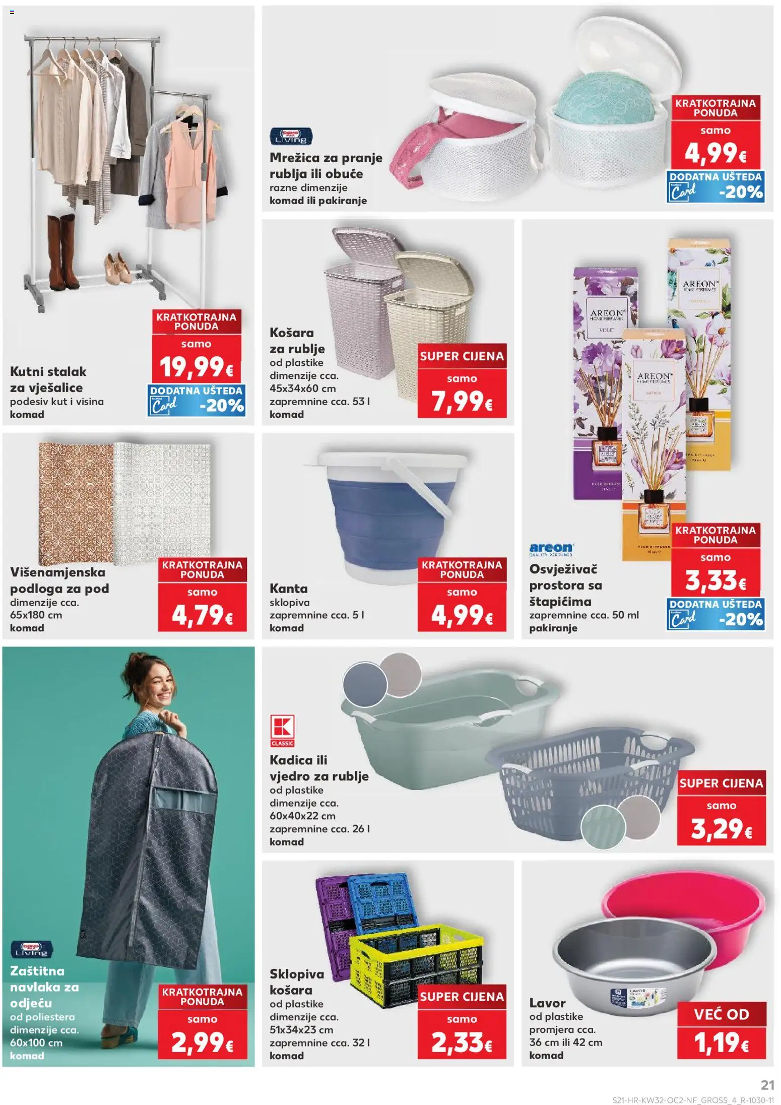 Kaufland katalog | vrijedi od 06.08.2026 | Stranica: 21 | Proizvodi: Košara, Lavor, Vješalice, Košara za rublje