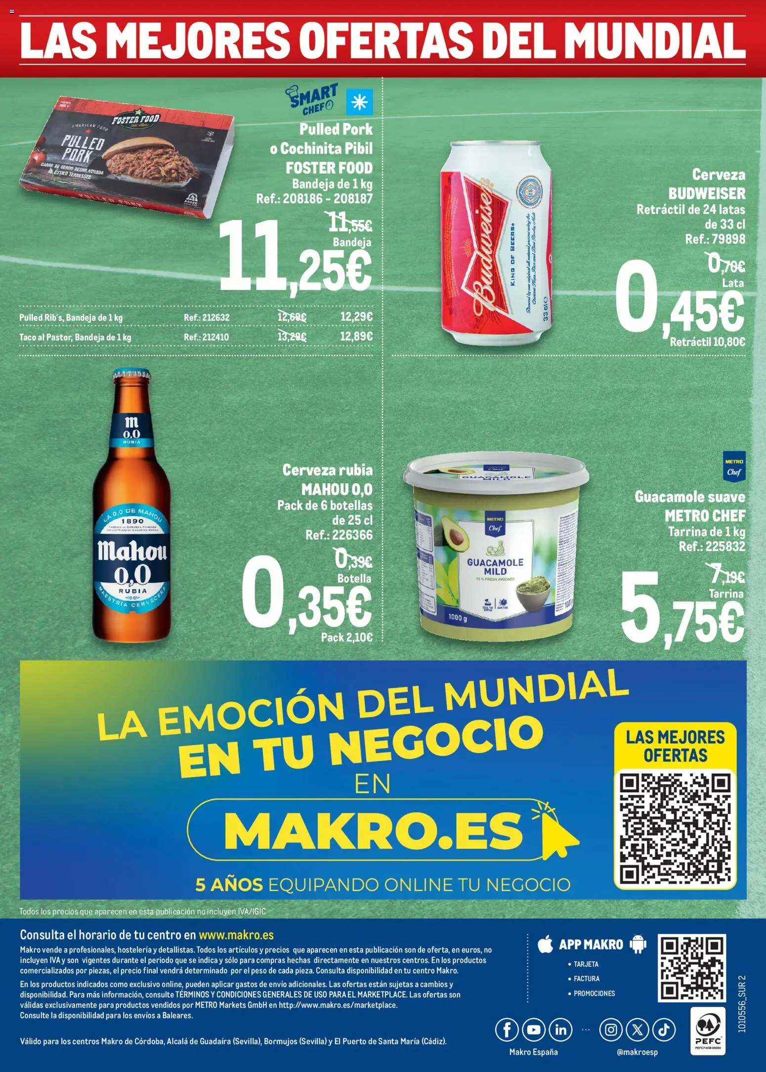 Makro Precios Mundial Sur 2 │ válido desde el 01.06.2026 | Página: 8 | Productos: Cerveza, Cerdo, Peso, Bandeja