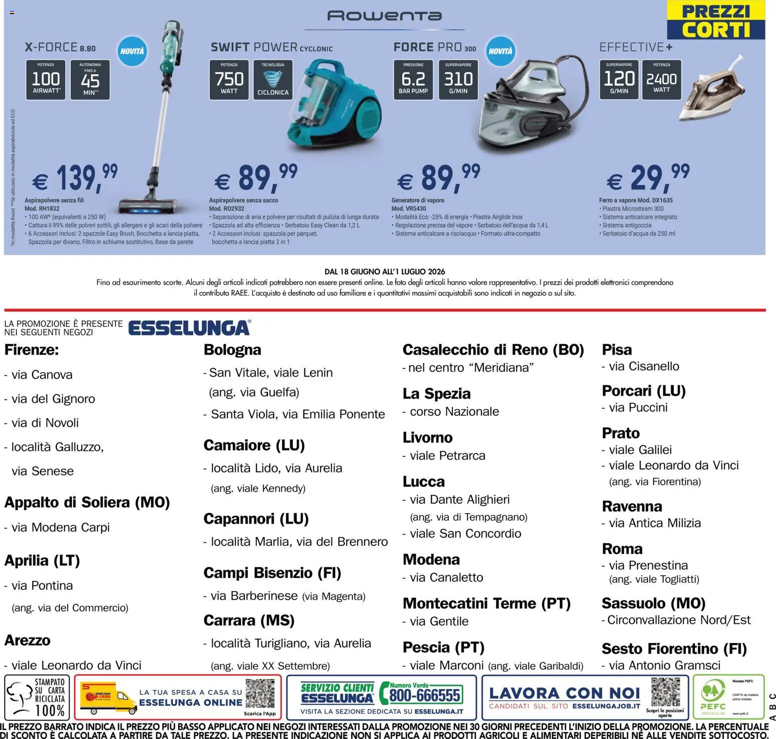 Volantino Esselunga S del 18.06.2026 | Pagina: 16 | Prodotti: Spazzola, Aspirapolvere senza fili, Anticalcare, Generatore