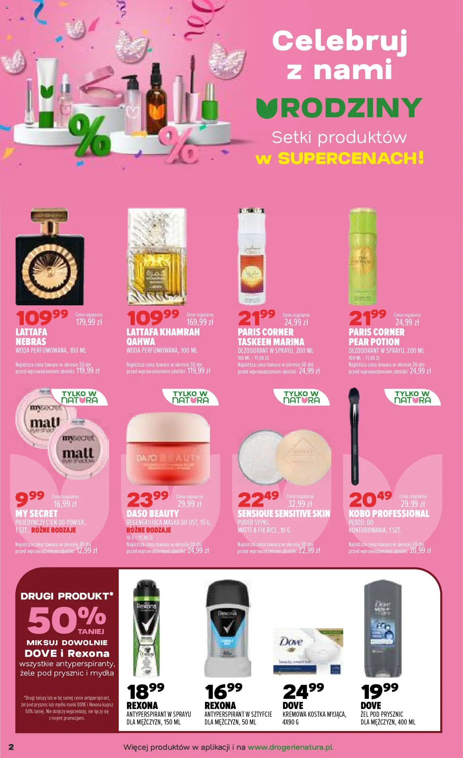Drogerie Natura gazetka od 22.09.2026 | Strona: 2 | Produkty: Maska, Mydło, Antyperspirant, Woda