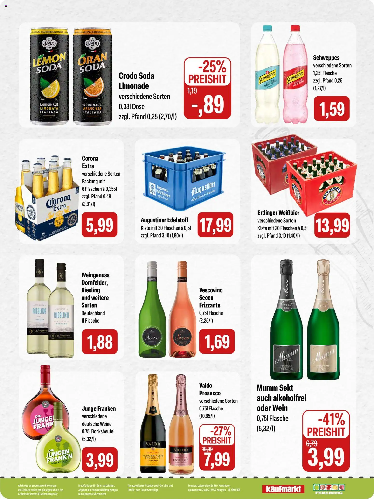 Feneberg Angebote – gültig ab 02.07.2026 | Seite: 16 | Produkte: Erdinger, Sekt, Limonade, Prosecco