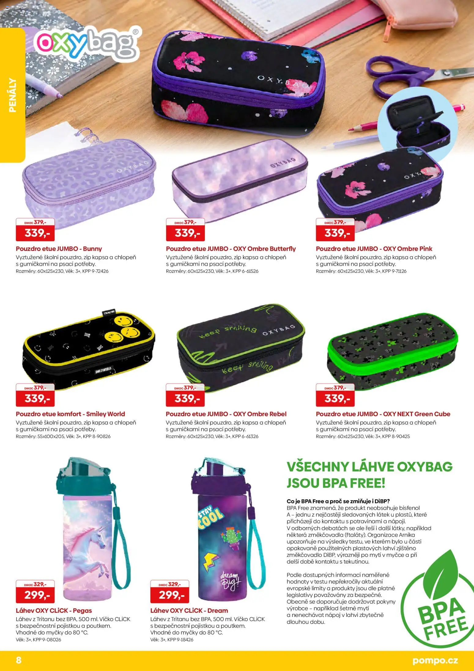 Pompo katalog Zpátky do školy 2026 od 20.07.2026 | Strana: 8 | Produkty: Pouzdro, Lahve, Láhev