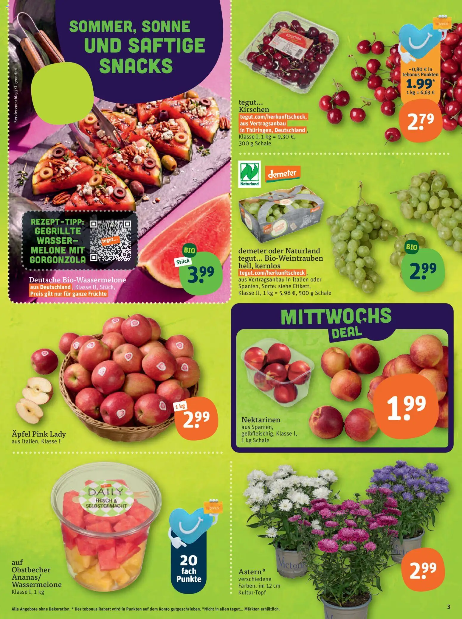 Tegut Prospekt – gültig ab 20.07.2026 | Seite: 5 | Produkte: Nektarinen, Wasser, Wassermelone, Melone
