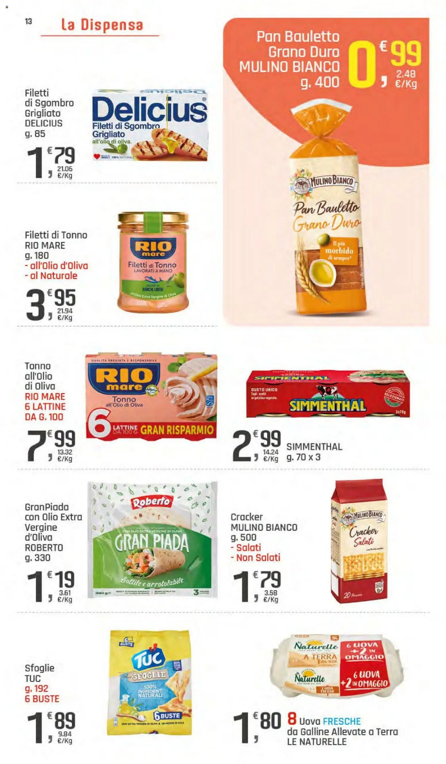 Volantino DOK del 06/08/2026 | Pagina: 13 | Prodotti: Uova, Olio, Sgombro, Terra