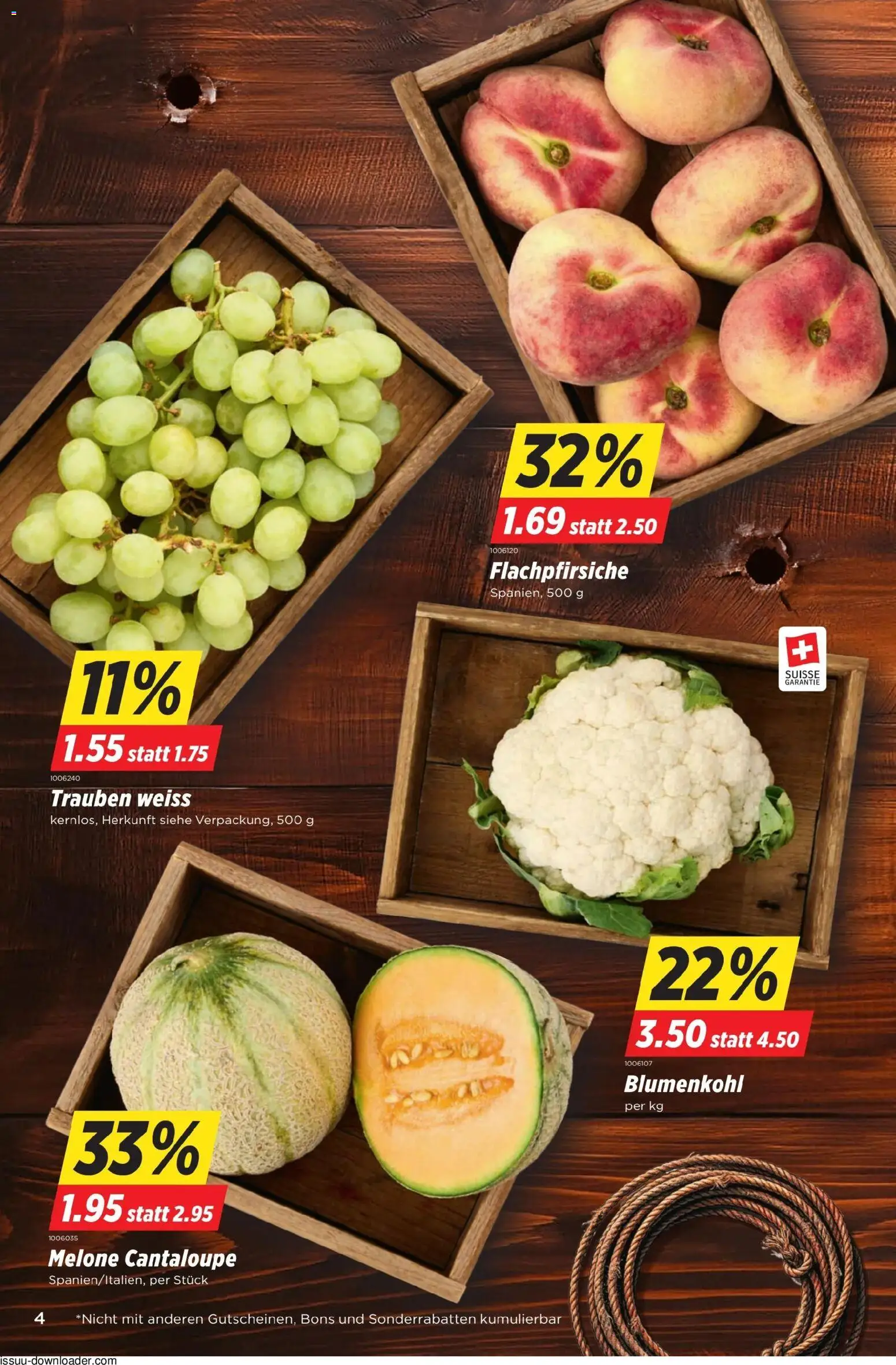 Denner aktionen – gültig ab 25.06.2026 | Seite: 4 | Produkte: Blumenkohl, Melone