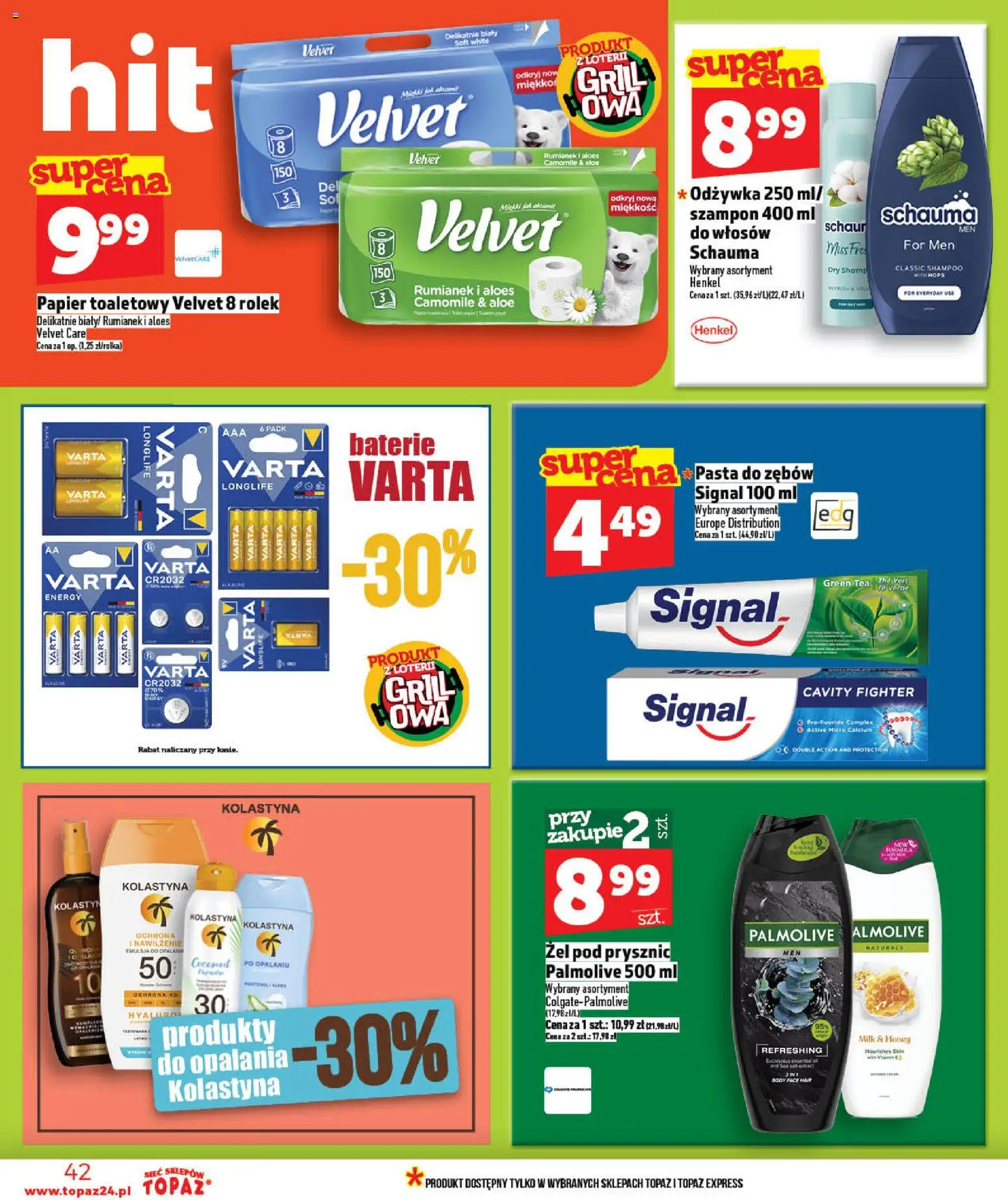 Topaz gazetka - Ceny małe na stałe od 21.05.2026 | Strona: 42 | Produkty: Grill, Aloes, Szampon, Body