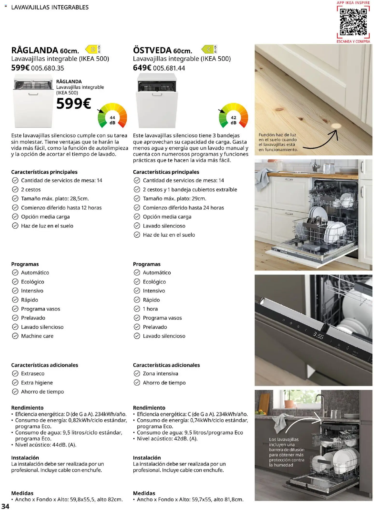 Catálogo IKEA Electrodomésticos │ válido desde el 07.05.2026 | Página: 34 | Productos: Vasos, Cable, Lavavajillas, Mesa