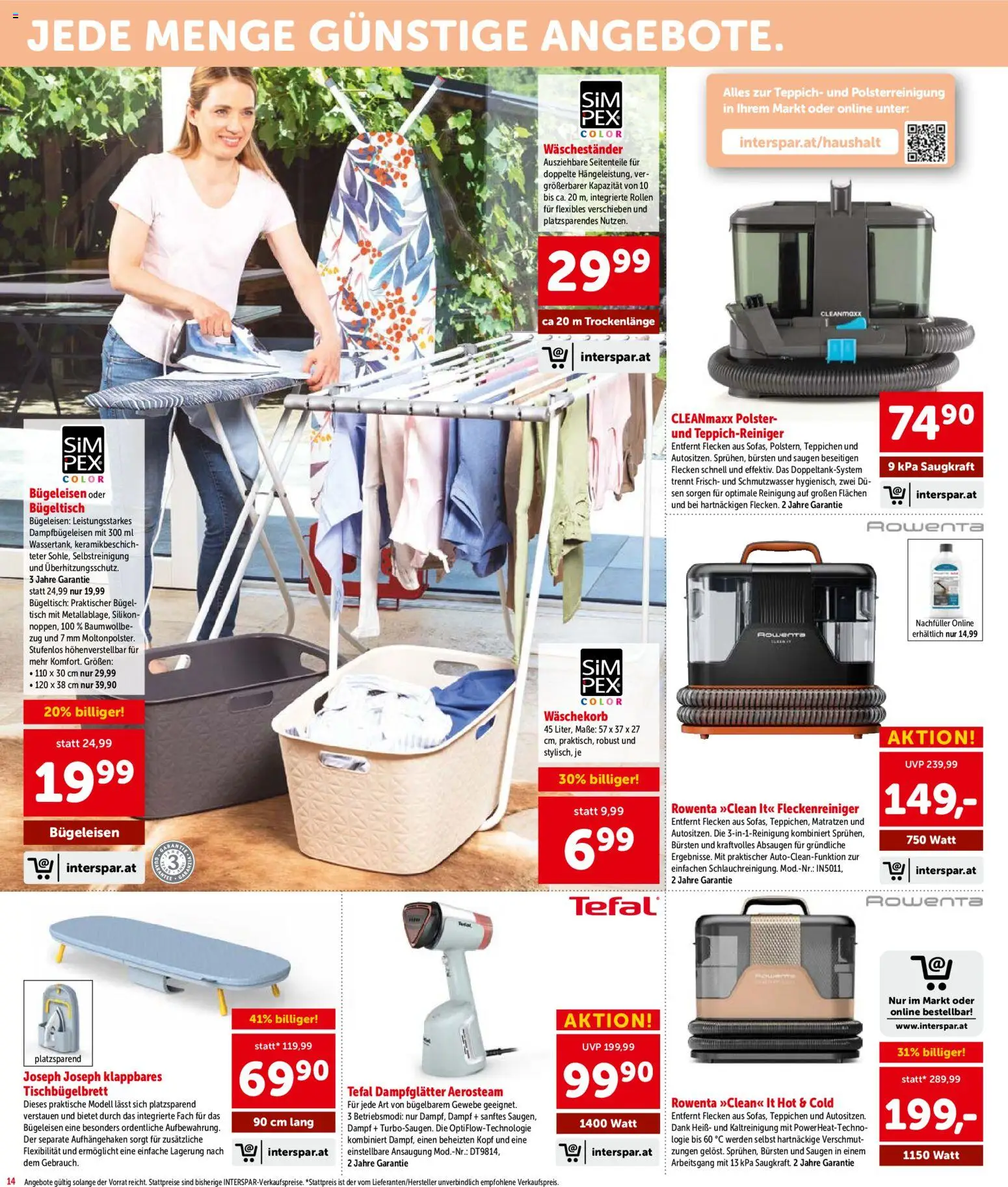 Interspar - Flugblatt gültig ab 20.08.2026 | Seite: 14 | Produkte: Bügeleisen, Tisch, Teppich