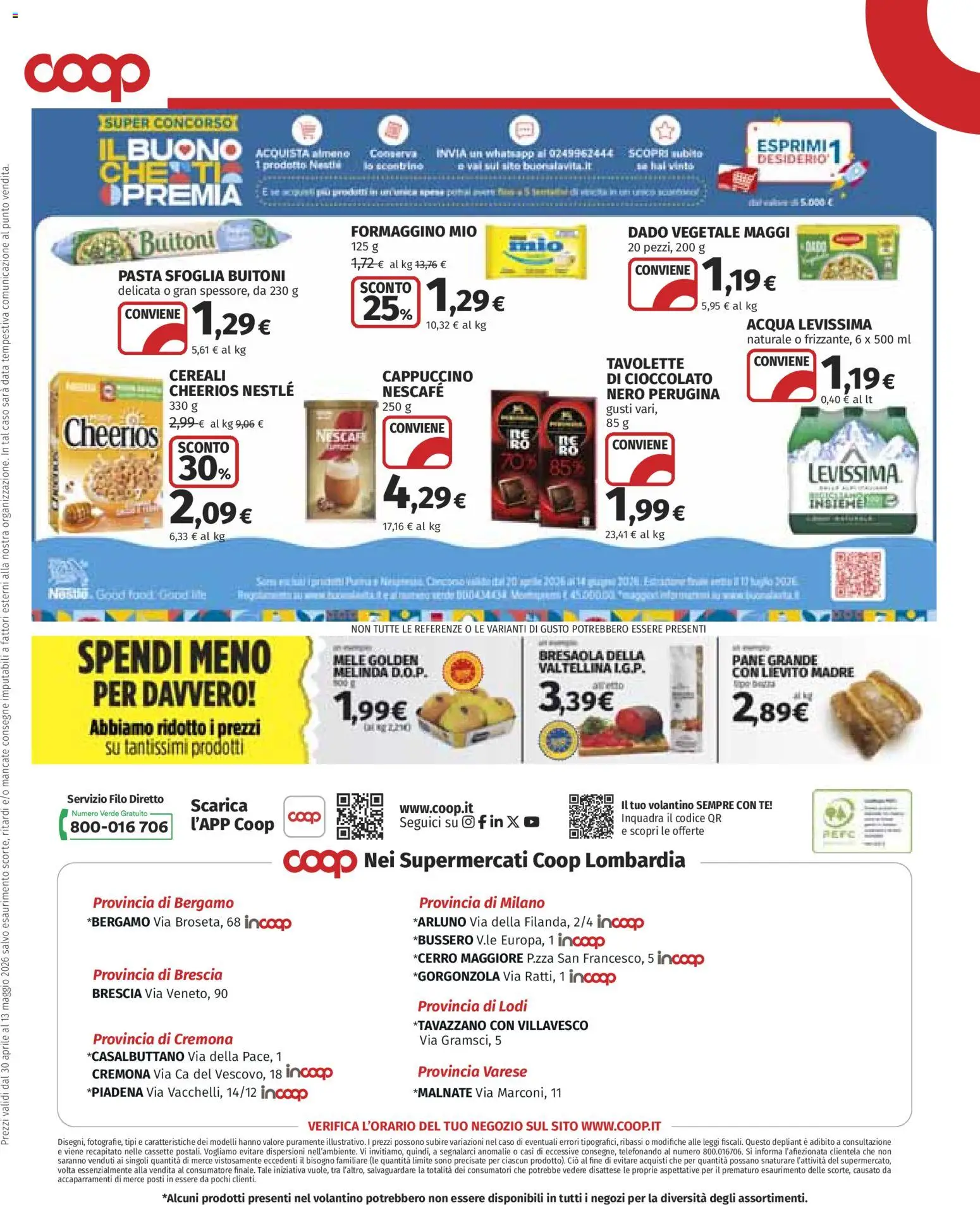 Volantino COOP del 30.04.2026 | Pagina: 17 | Prodotti: Pane, Mele, Cereali, Acqua