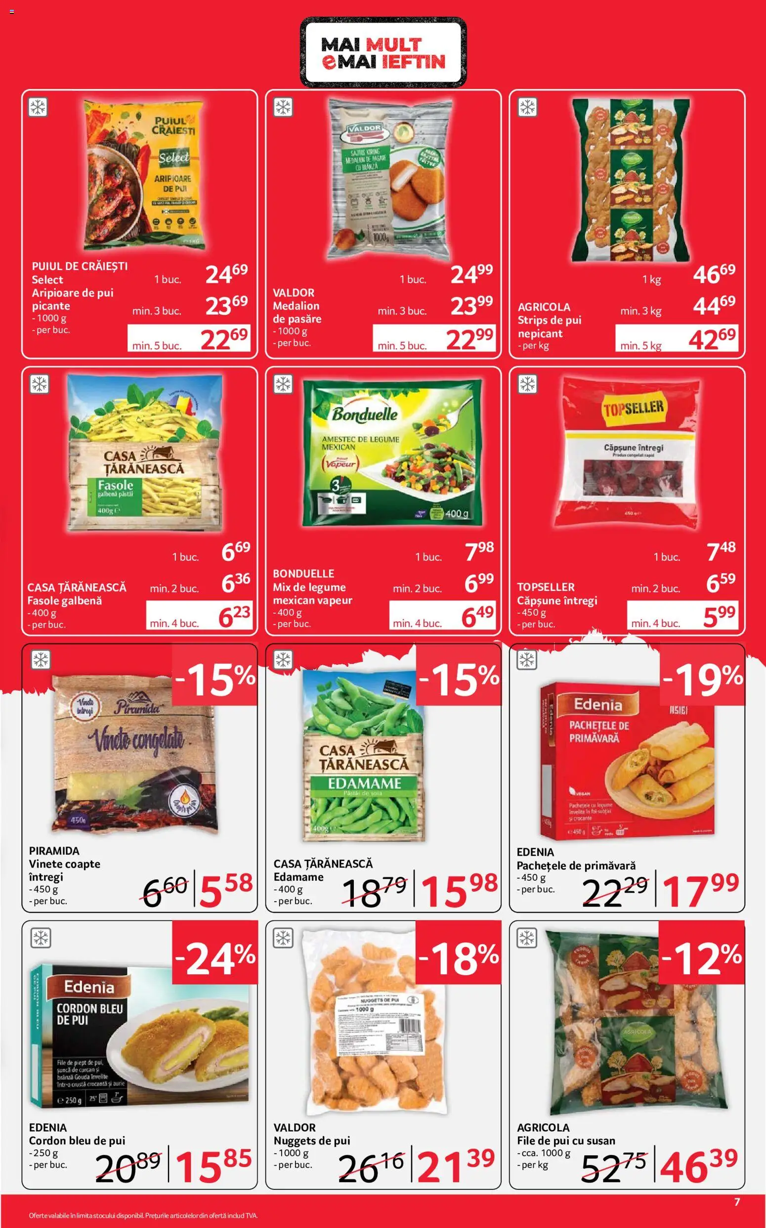 Noul catalog Selgros – valabil de la 10.07.2026 | Pagină: 7 | Produse: Hacıyatmaz Kedi Oyuncağı, Cordon bleu, Brânză, Legume