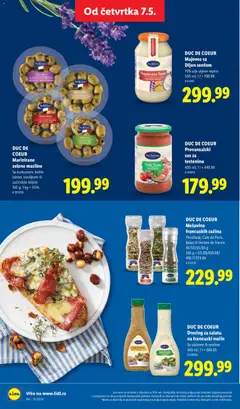 DUC DE COEUR Marinirane zelene masline, Sa kurkumom, belim lukom, bosiljkom ili začinskim biljem 150 g - pregled Lidl kataloga - važi od 07.05.2026 | Strana: 50