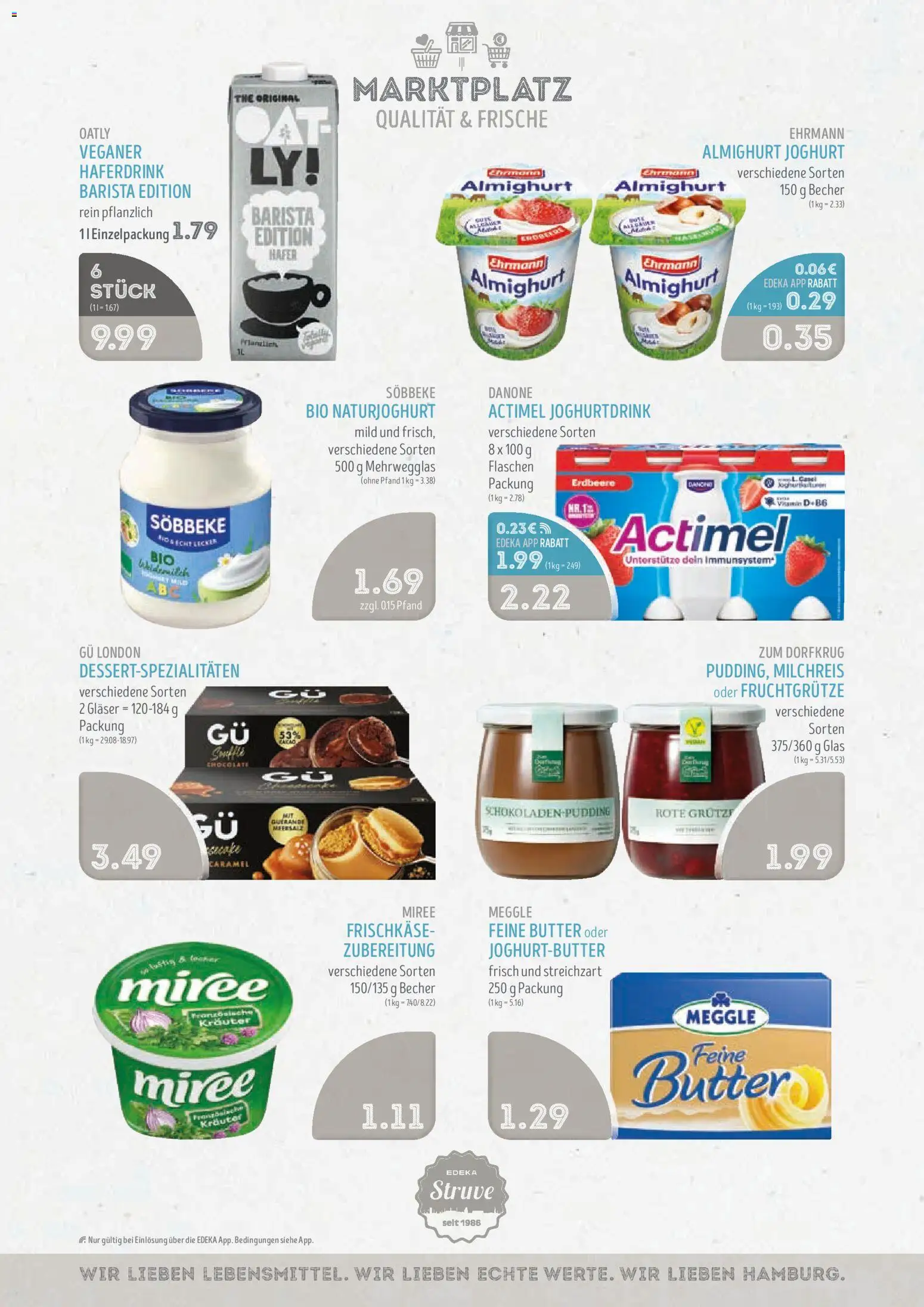 Edeka Struve Prospekt – gültig ab 28.09.2026 | Seite: 6 | Produkte: Butter, Pudding, Haferdrink, Frischkase