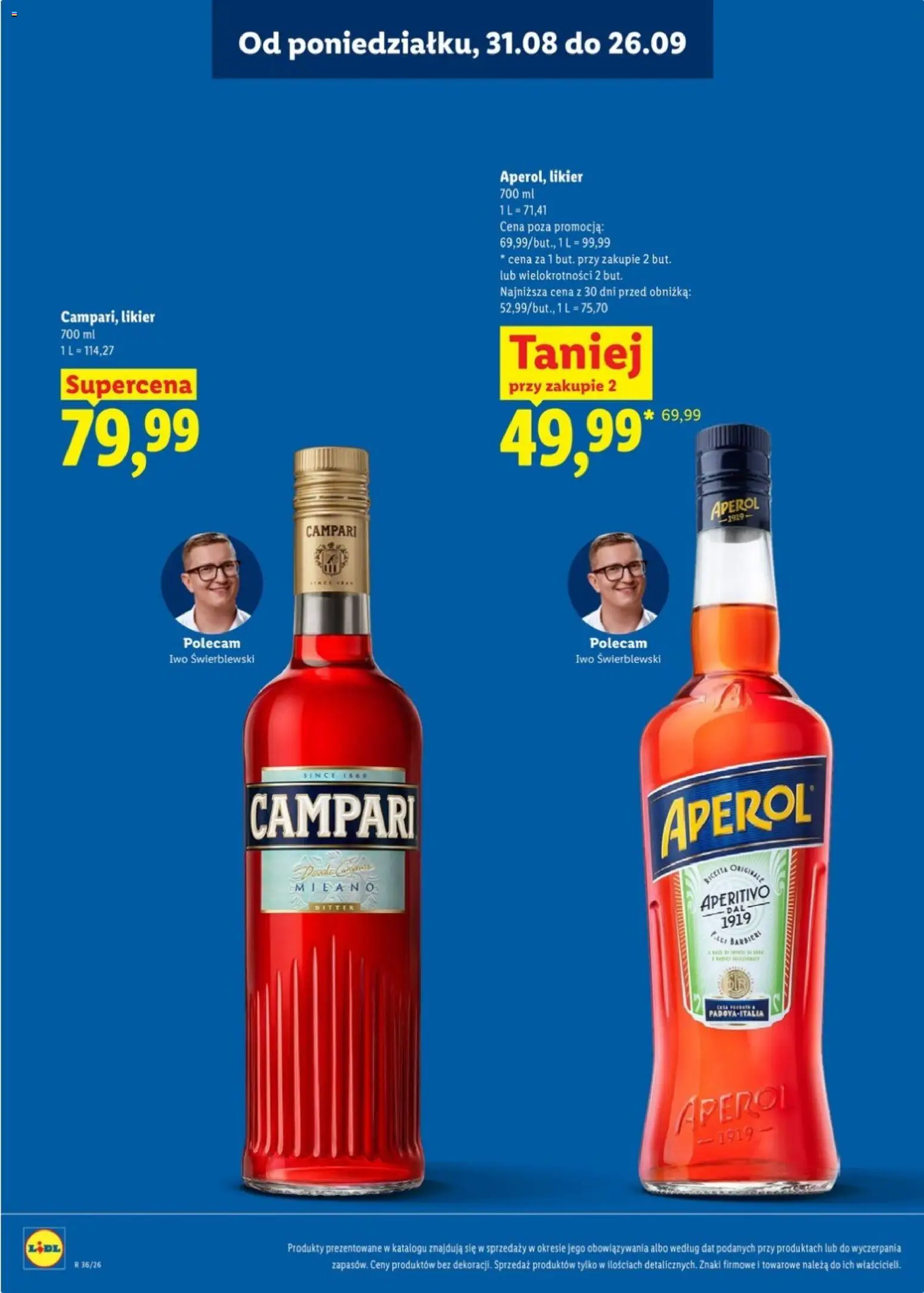 Lidl Katalog alkoholi mocnych od 31.08.2026 | Strona: 24 | Produkty: Campari, Aperol
