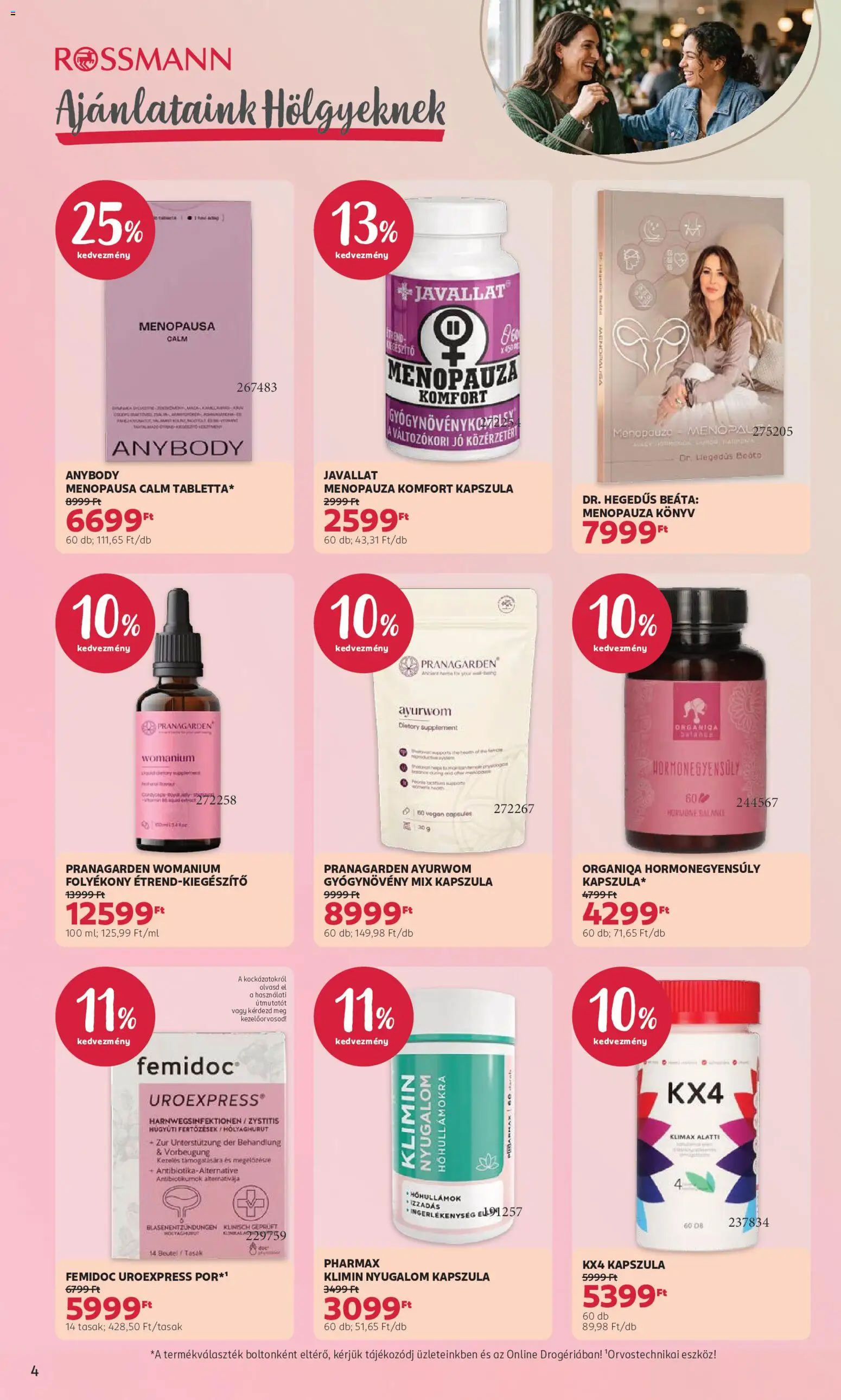 Rossmann akciós ujság - amely érvényes a következő dátumtól: 2026.10.05. | Oldal: 4 | Termékek: Kapszula, Könyv, Eszköz