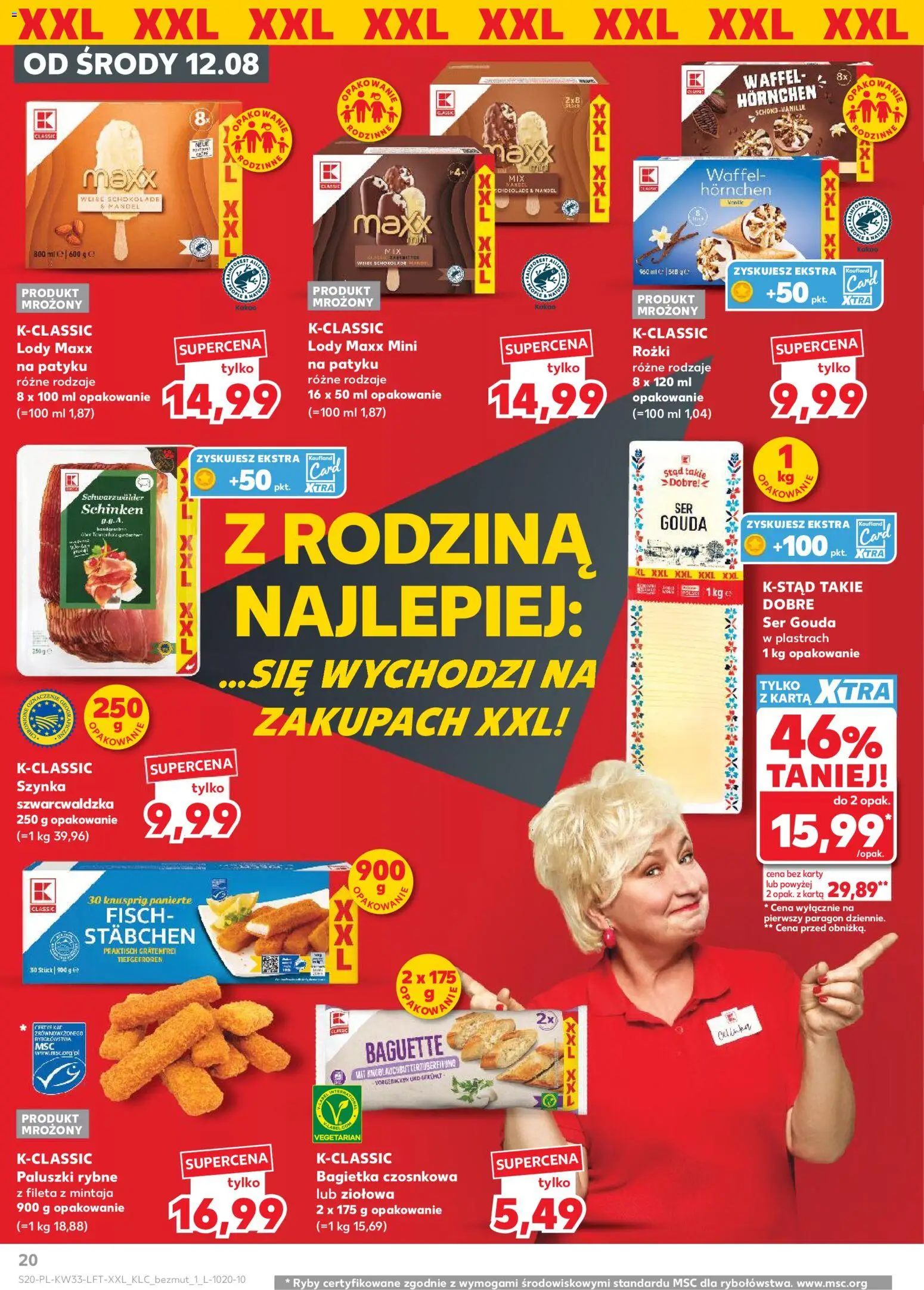 Kaufland gazetka od 12.08.2026 | Strona: 20 | Produkty: Kakao, Paluszki rybne, Bagietka, Ser
