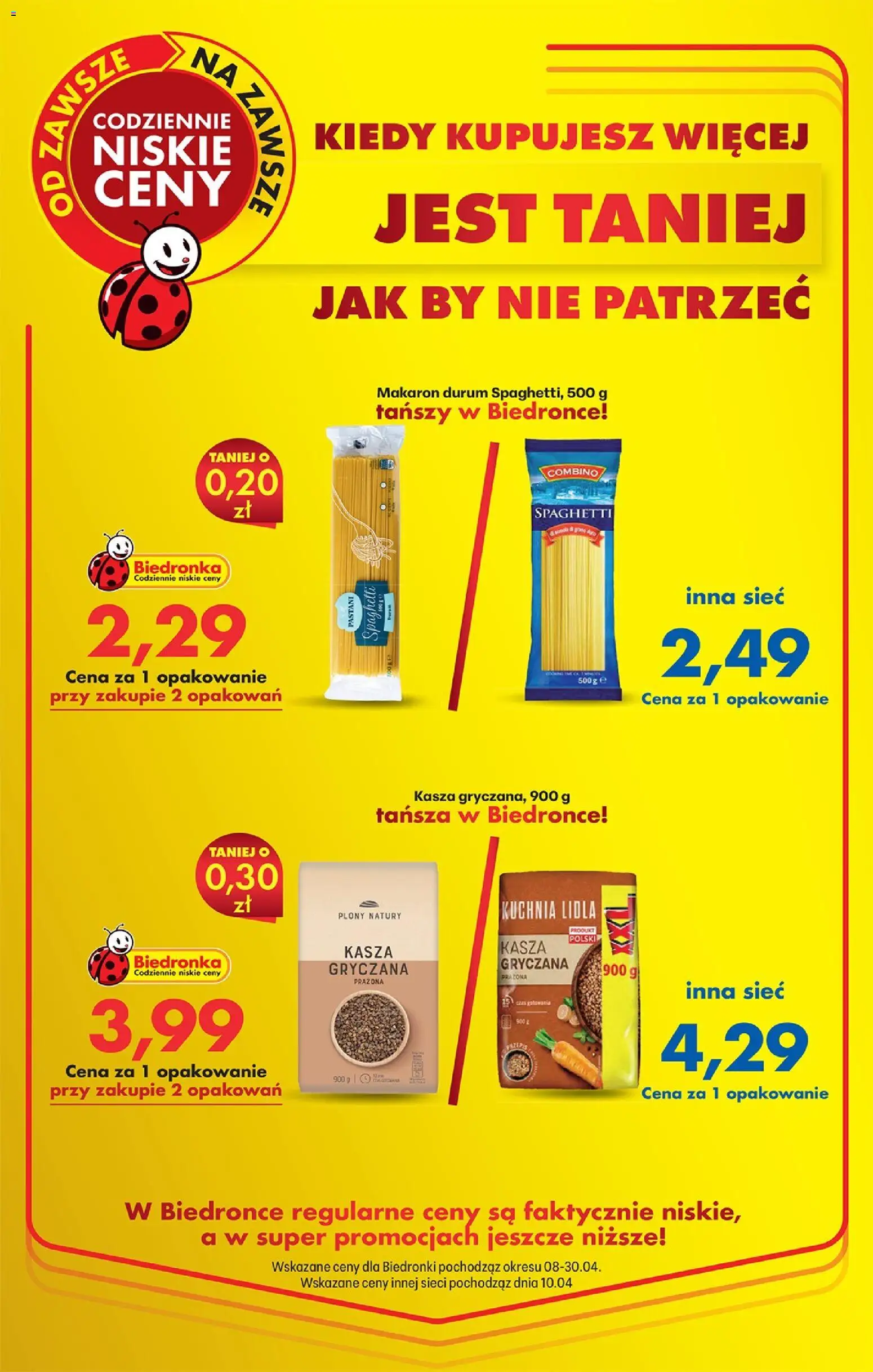 Biedronka gazetka od czwartku od 23.04.2026 | Strona: 5 | Produkty: Kasza, Makaron durum, Kasza gryczana, Makaron