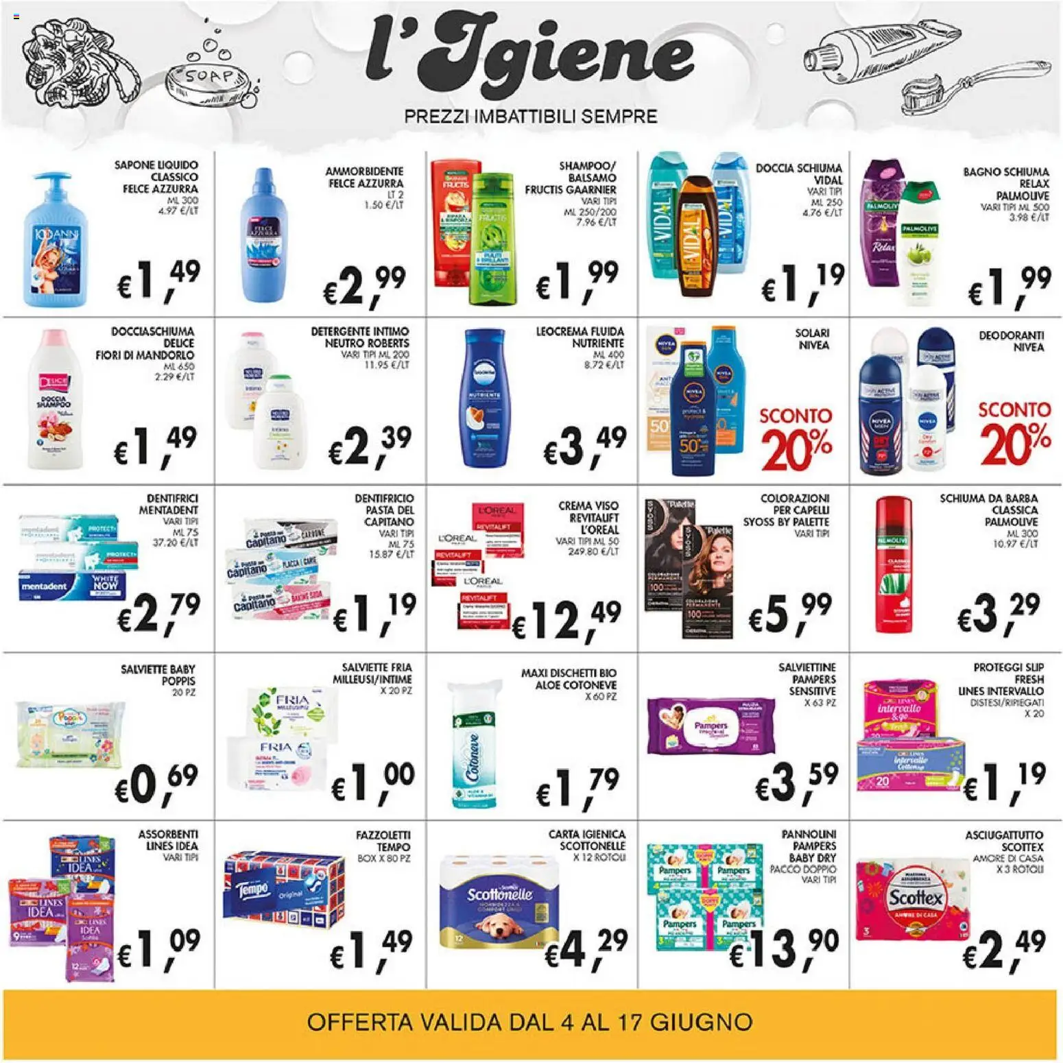 Volantino Coal del 04.06.2026 | Pagina: 20 | Prodotti: Ammorbidente, Detergente intimo, Intimo, Pampers