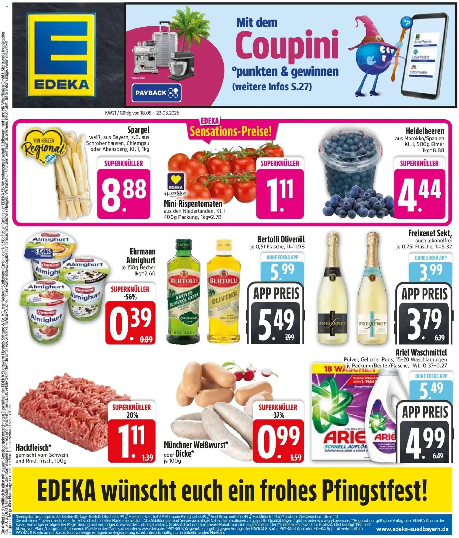 Edeka prospekt Markt Schwaben – gültig ab 18.05.2026 | Seite: 4 | Produkte: Ariel, Freixenet, Heidelbeeren, Wodka