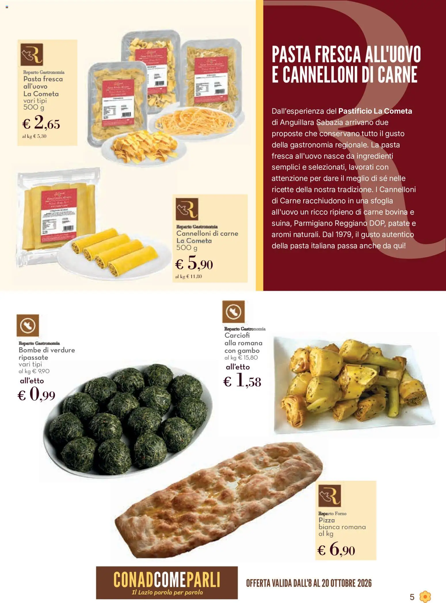 Volantino Conad del 08/10/2026 | Pagina: 5 | Prodotti: Pizza, Patate, Pasta, Forno