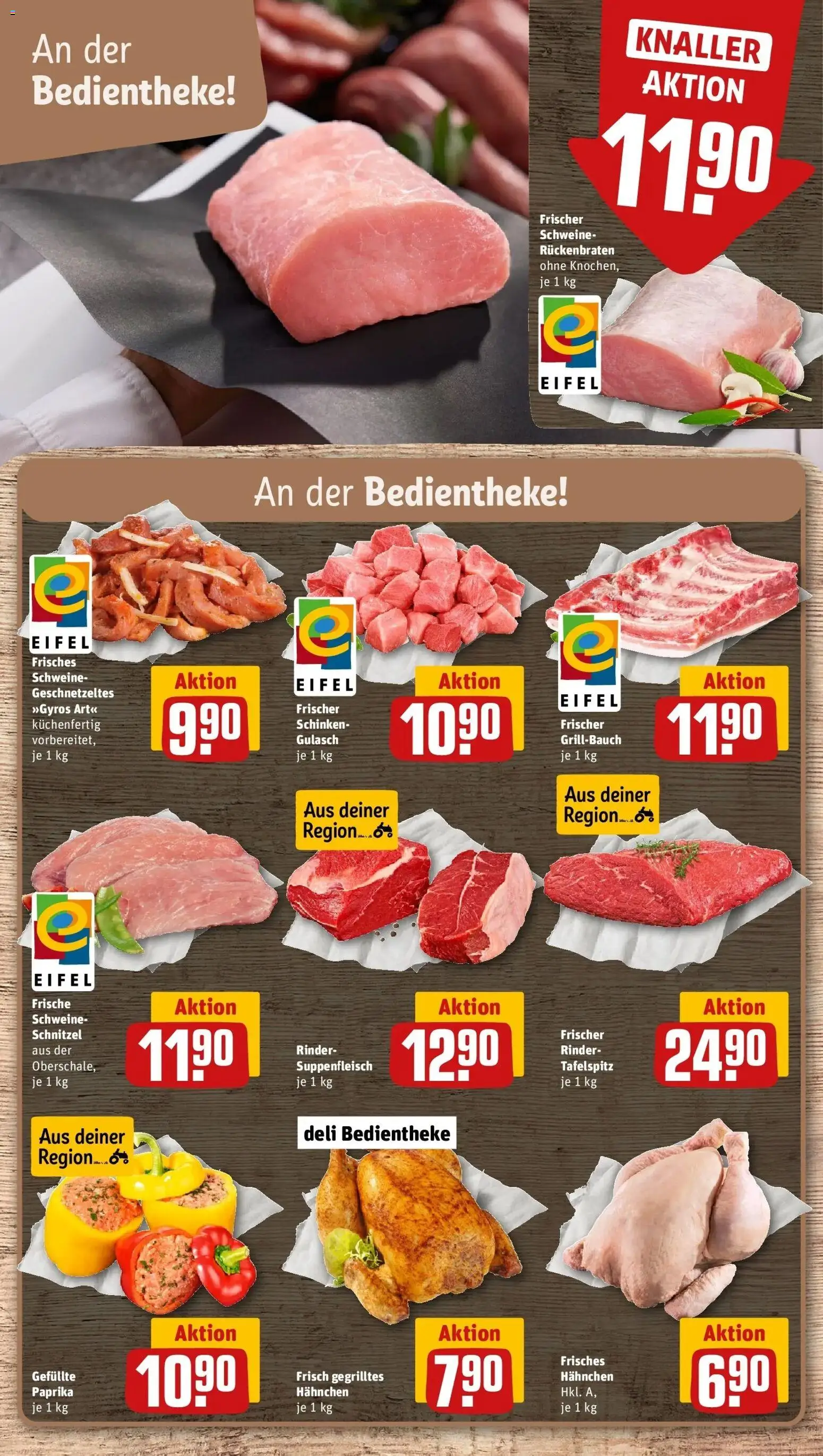 REWE Prospekt ab 03.08.2026 zum Blättern » Angebote | Seite: 8 | Produkte: Schnitzel, Paprika, Suppenfleisch, Schinken