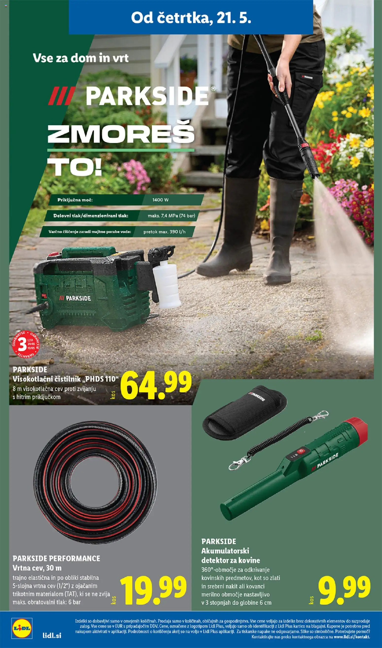 Novi Lidl katalog ponudbe – veljaven od 21.05.2026 | Stran: 28 | Izdelki: Vrtna cev, Visokotlačni čistilnik