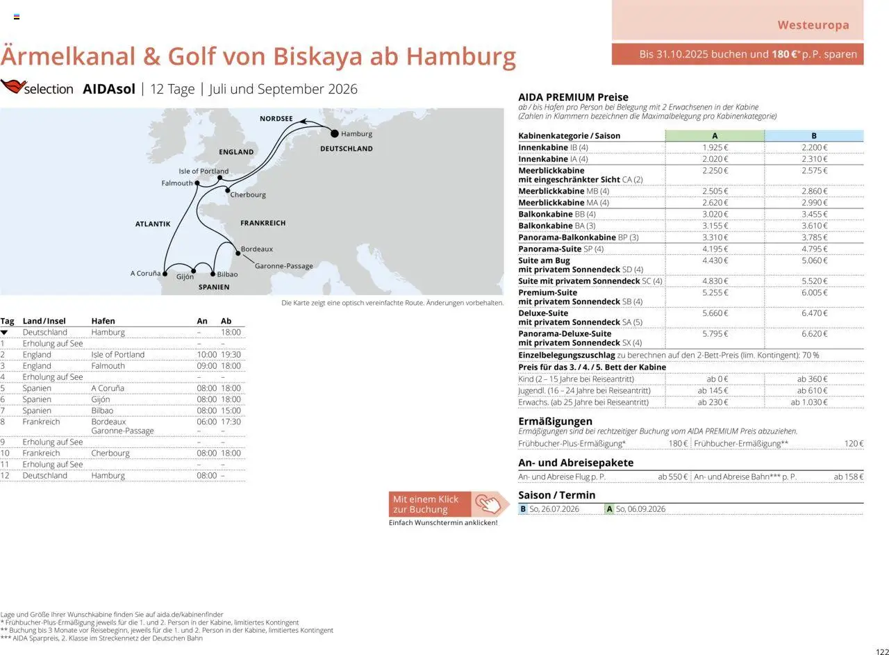 Aida Sommer 2026 – gültig ab 01.03.2026 | Seite: 122 | Produkte: Bett