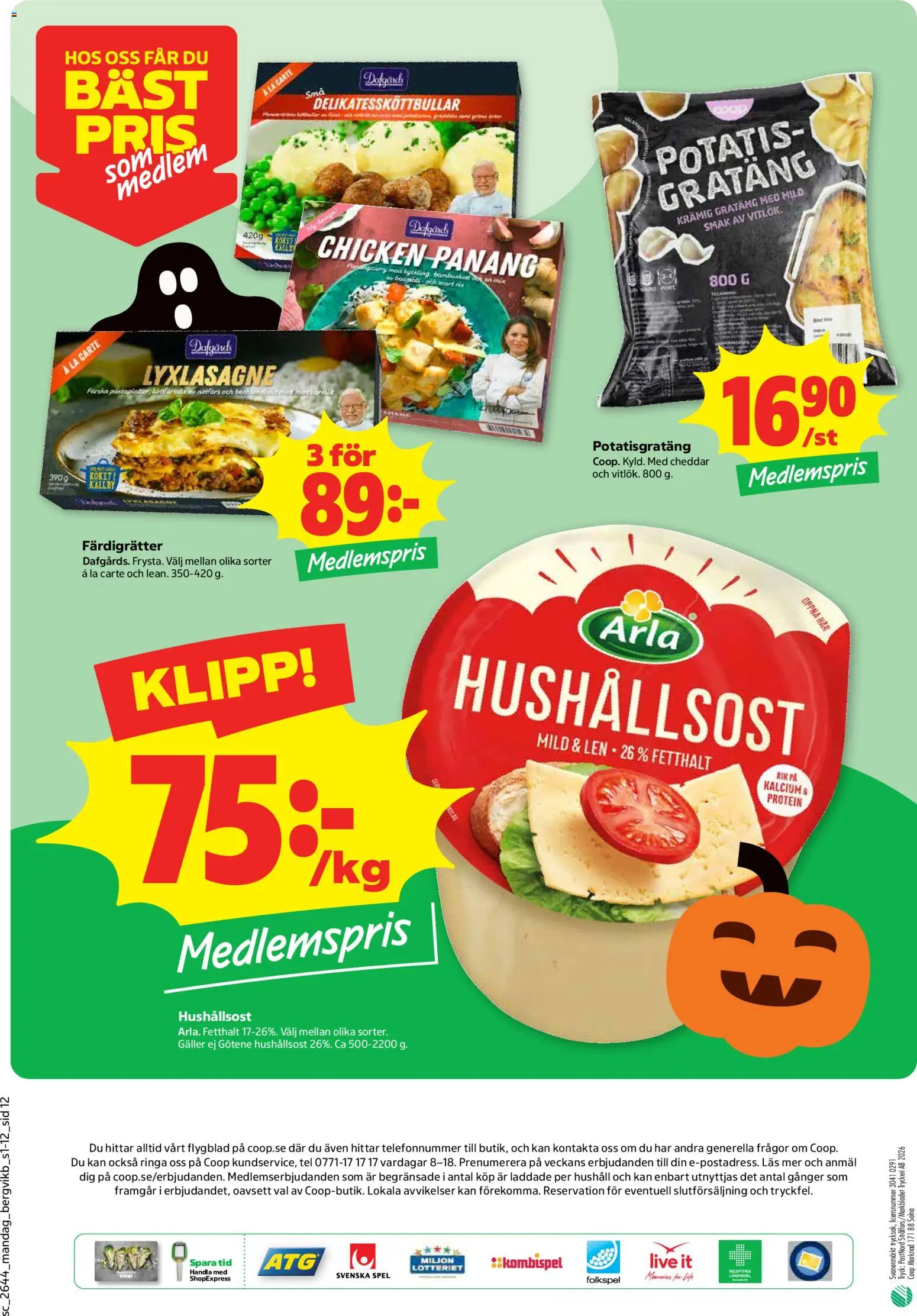 Stora Coop reklamblad aktuell från 26/10/2026 | Sida: 12 | Produkter: Nötfärs, Galler, Cheddar, Protein