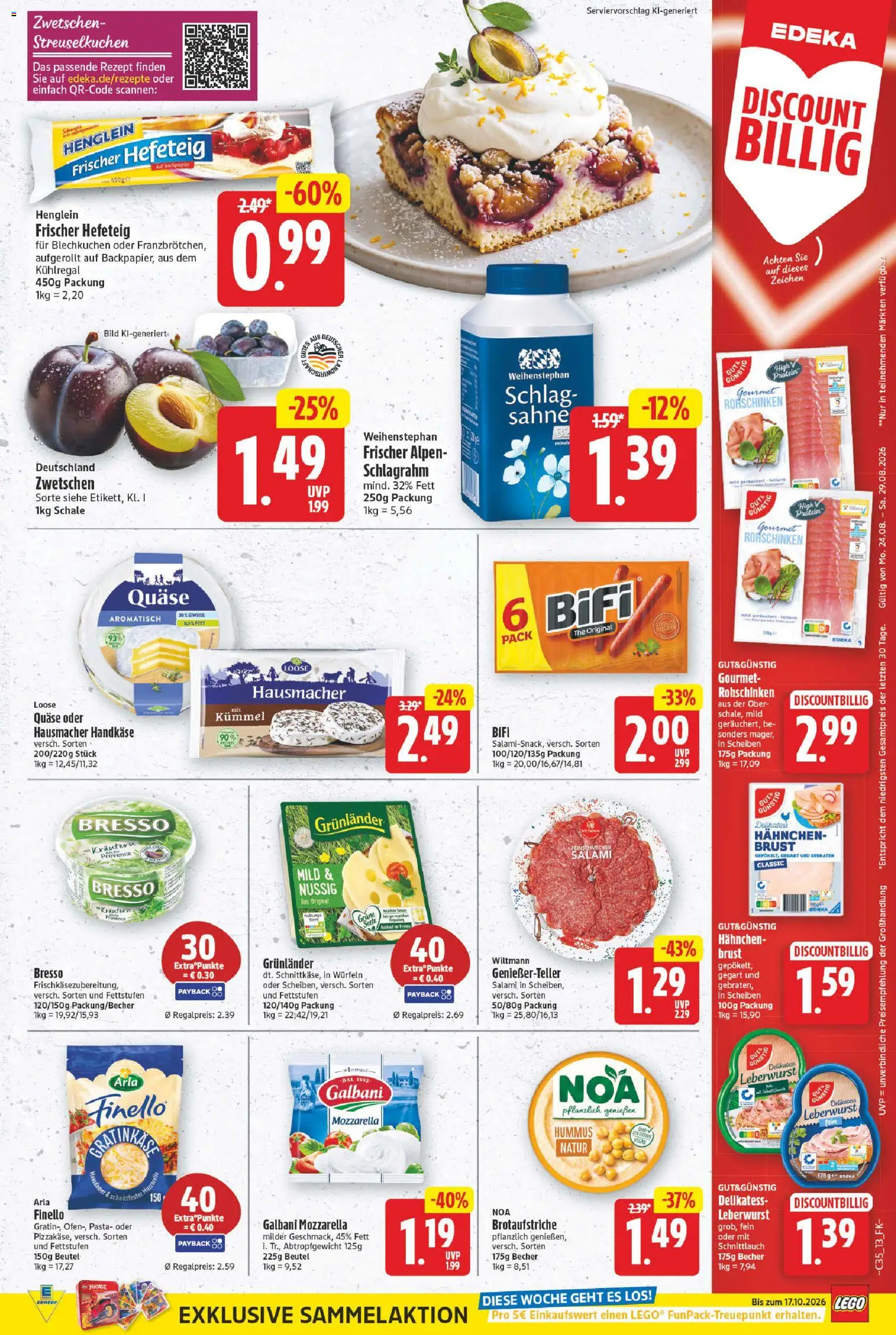 E center Prospekt – gültig ab 24.08.2026 | Seite: 15 | Produkte: Bresso, Hummus, Pasta, Salami