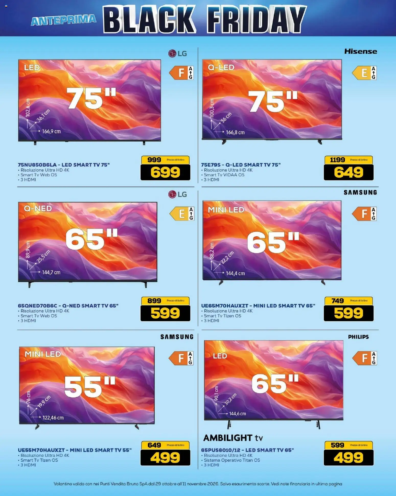 Volantino BRUNO del 29/10/2026 | Pagina: 5 | Prodotti: smart TV, TV, Samsung