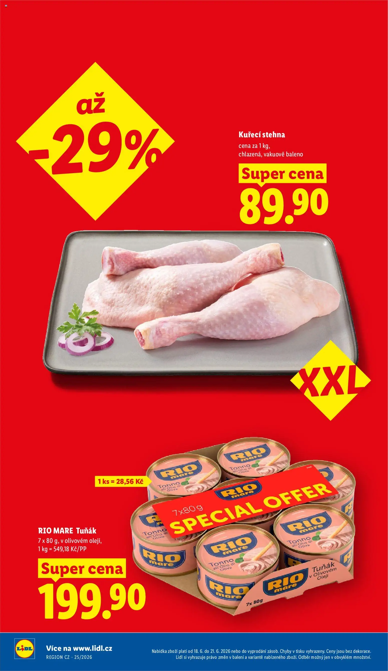 Lidl leták od 18.06.2026 | Strana: 4 | Produkty: Tuňák, Tuňák Rio Mare, Rio mare, Kuřecí stehna