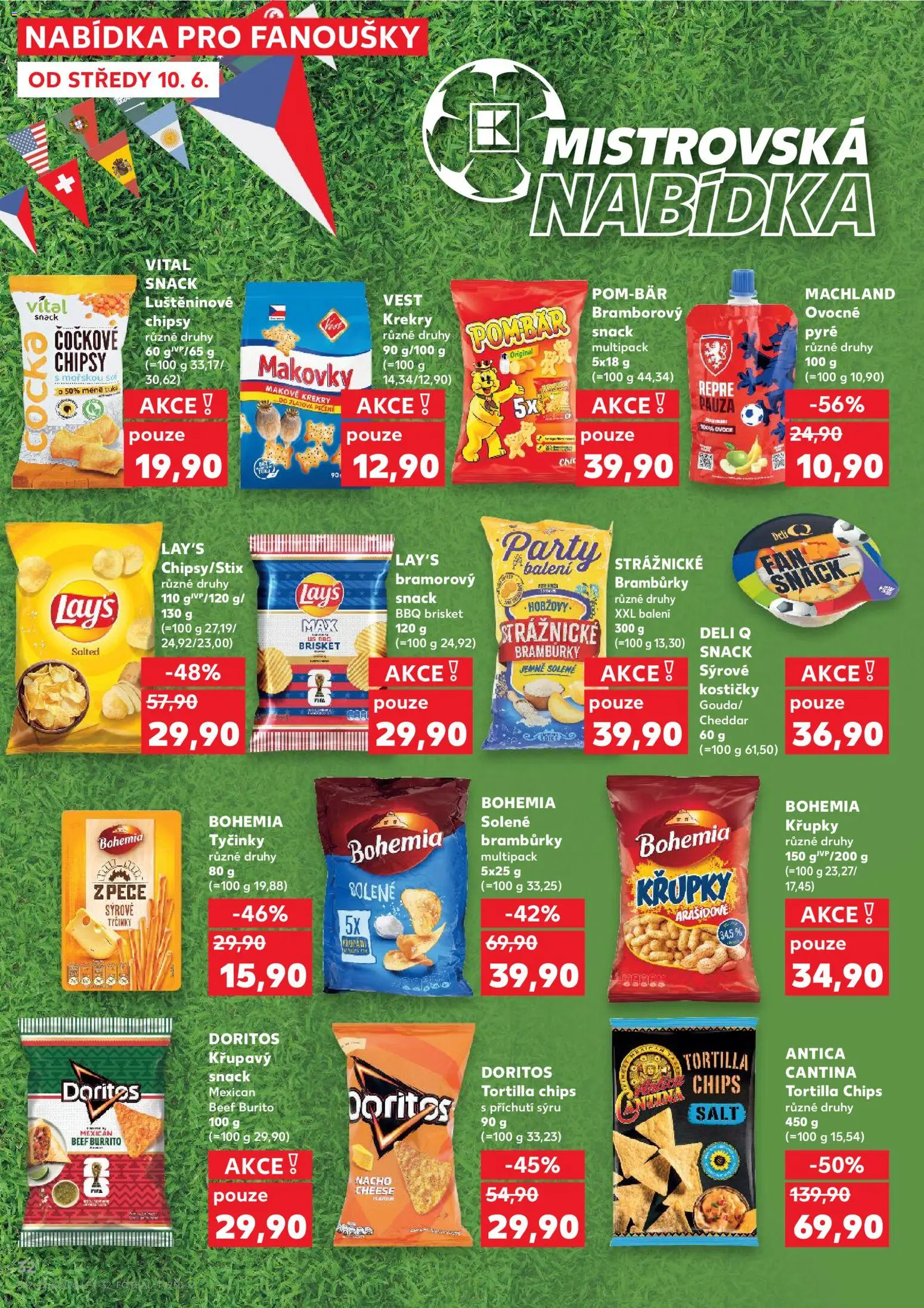 Kaufland leták - Praha 4 od 10.06.2026 | Strana: 32 | Produkty: Čočka, Krekry, Tortilla, Lay's