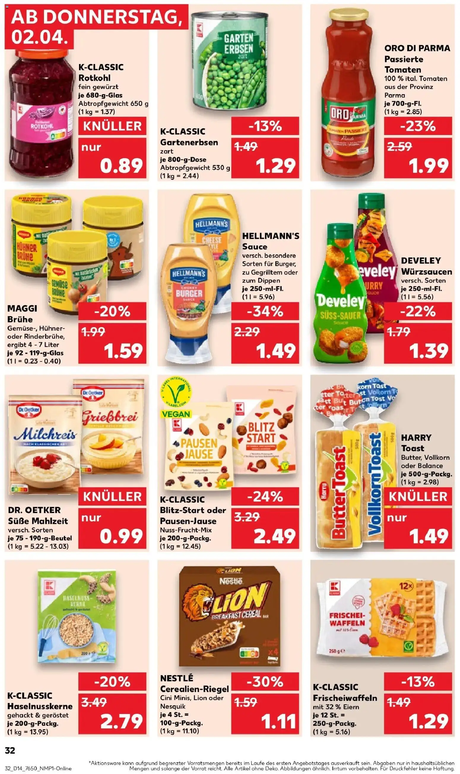 Kaufland Prospekt Überlingen	 – gültig ab 30.03.2026 | Seite: 46 | Produkte: Nesquik, Rotkohl, Toast, Oro di parma